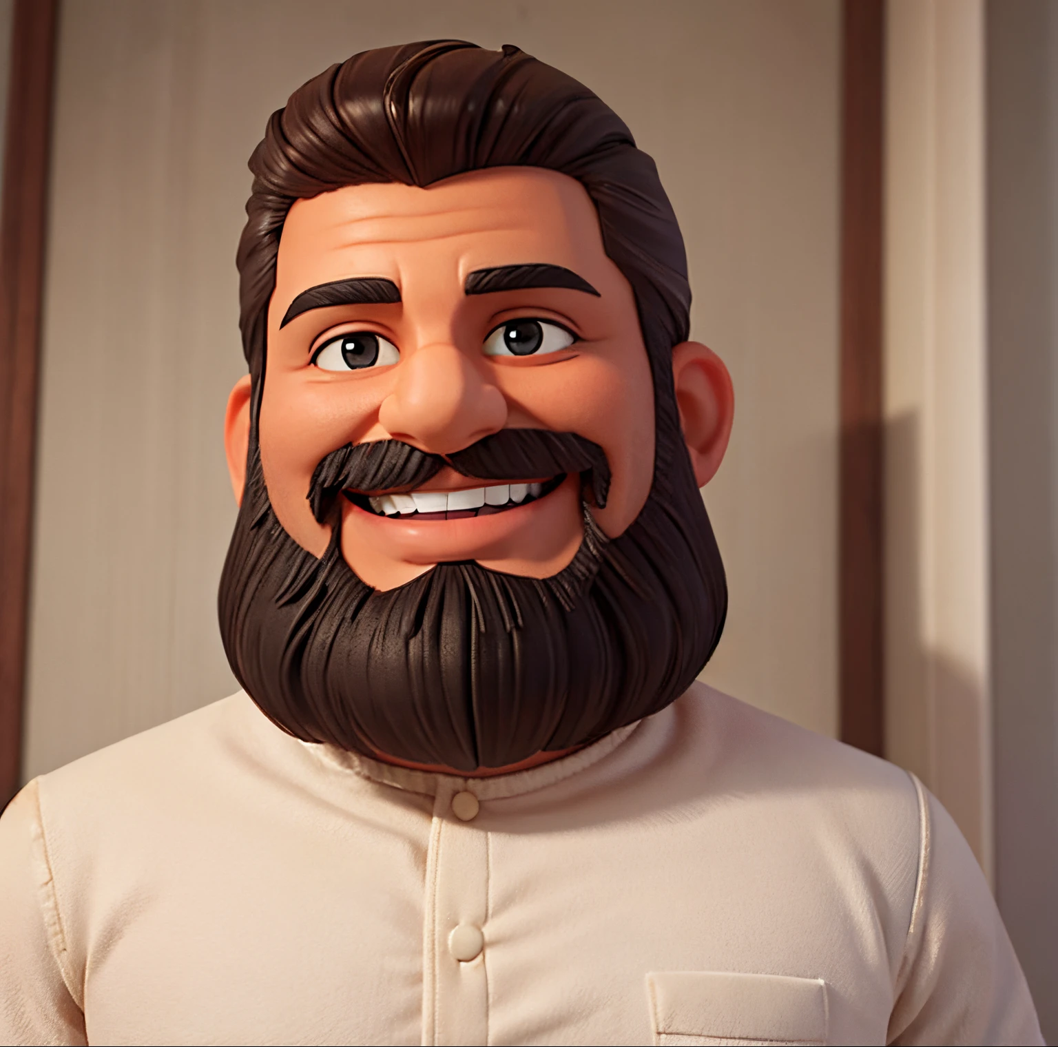 homem sorrindo, barba curta, branco.