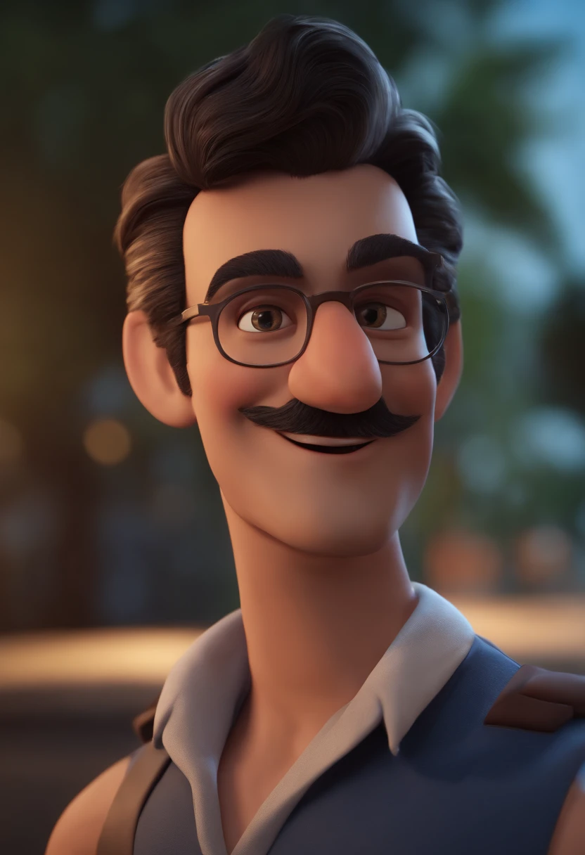 personagem dos desenhos animados de um homem uma camisa azul, animation character, Caractere estilizado, animation style rendering, 3D estilizado, Arnold Maya render, 3 d render stylized, toon render keyshot, Personagem 3D, Personagem 3D, 3d rendering stylized, 3 d character render, personagem de desenho animado, Personagem de close up, Pose de personagem, (Estilo Pixar) (master part:1.2) (Bokeh) (best quality) (pele detalhada) (textura detalhada) (8k) (argila) (Cinematic lighting) (foco nítido