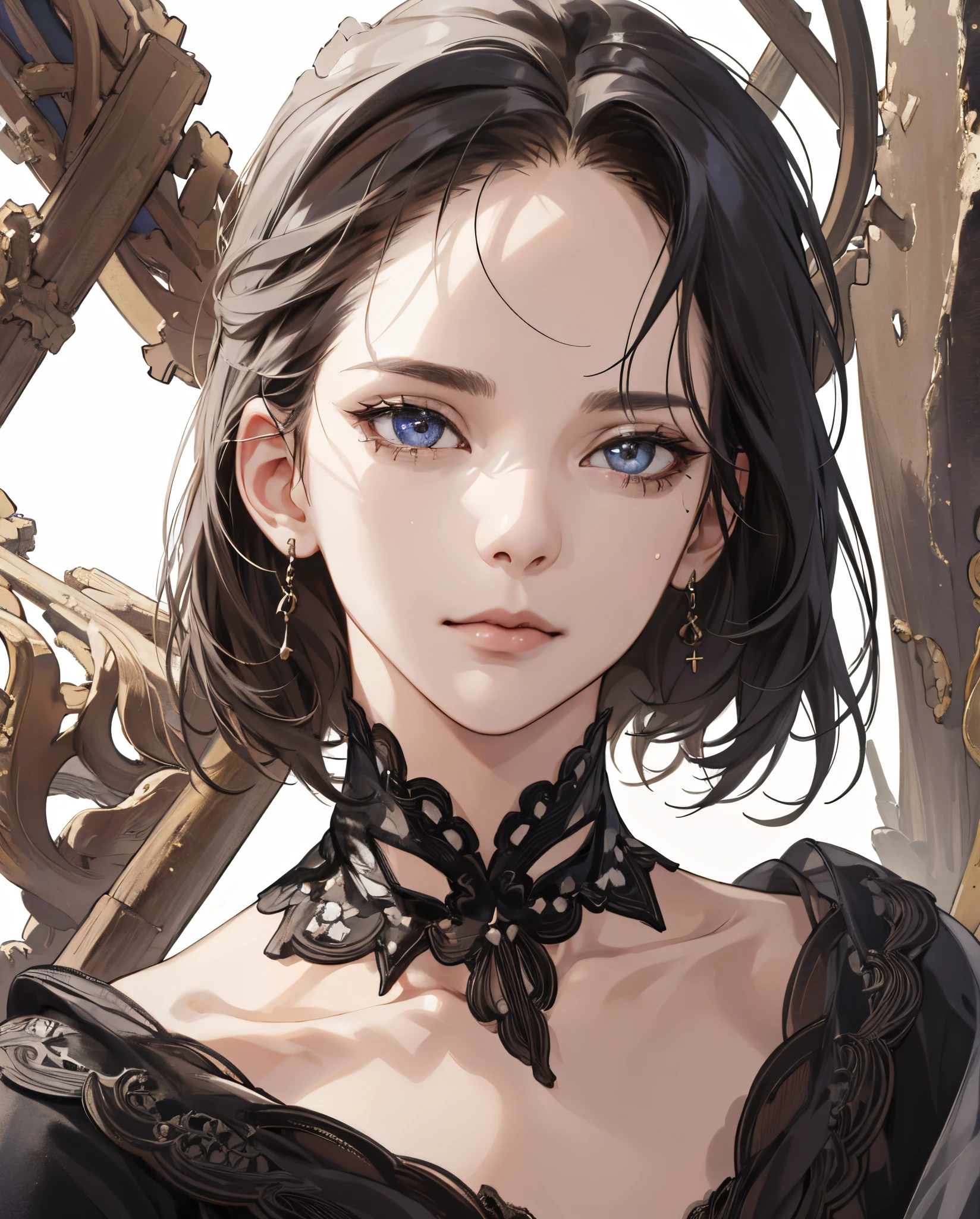 (absurd, highres, ultra detailed), 1girl, mature woman, complex details, enlarged textures, complex details, finely detailed eyes and detailed face, intricate details, (closed mouth), perfect eyes, equal eyes,