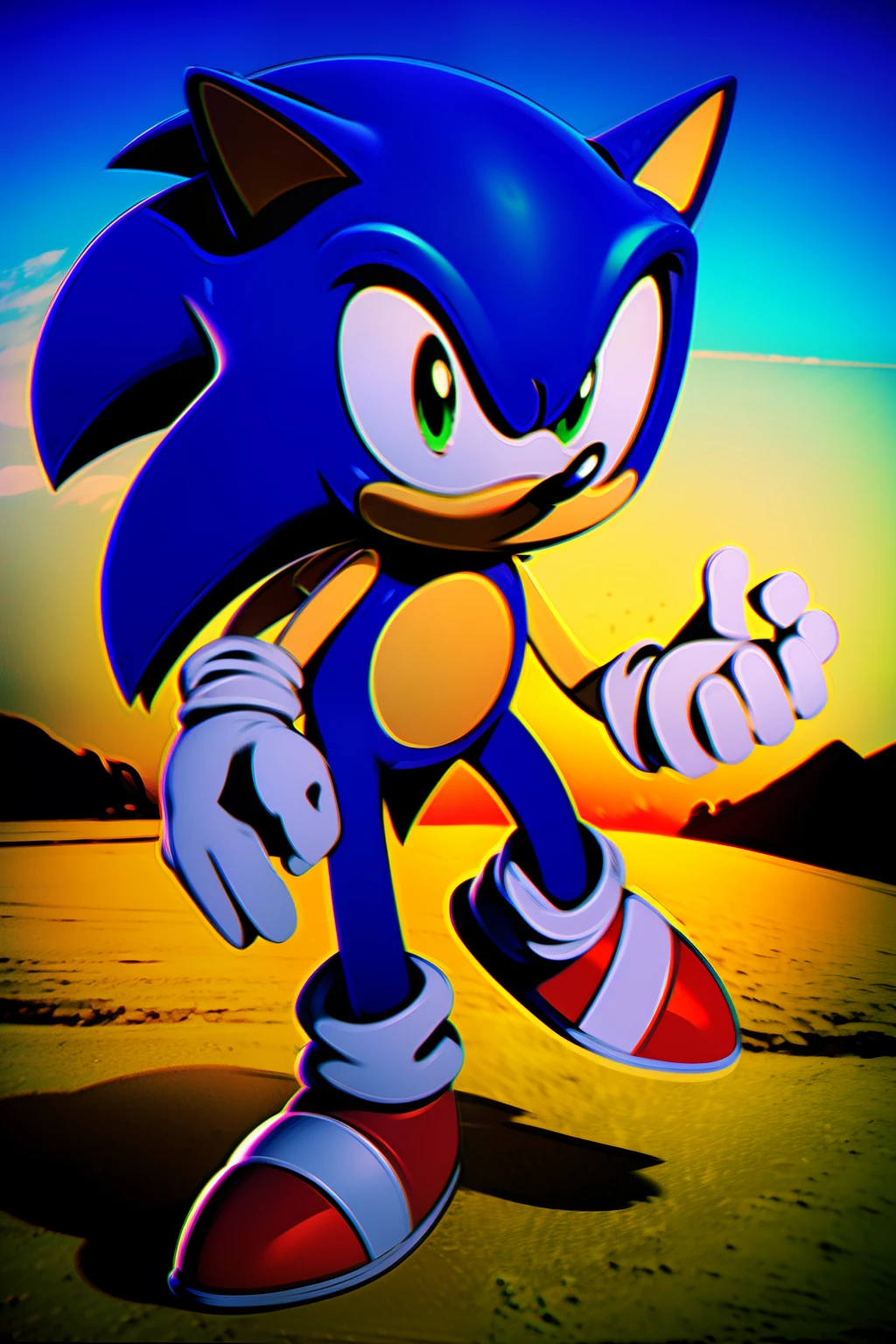 sonic the hedgehog on a tropical beach, from sonic, portrait of sonic the hedgehog, sonic oc, sonic hedgehog, sonic, hero pose colorful sunshine, sonic game, sonic the hedgehog, in the new action-movie sonic, sonic the hedgehog in a surreal, sonic power, movie sonic, sonic the hedgehog illustration, rendered in sfm, anime style, 8k, masterpiece