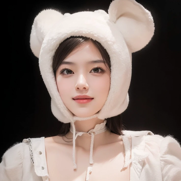 best quality, masterpiece, (photorealistic:1.4), 1girl, light smile, shirt with collars, waist up, dramatic lighting, from below