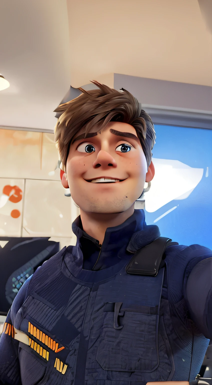 there is a man in a uniform taking a selfie, twitch streamer / gamer ludwig, mrbeast, taken in the early 2020s, xqc, profile picture 1024px, taken in the late 2010s, headshot profile picture, standing in class, taken in the late 2000s, as an anime character