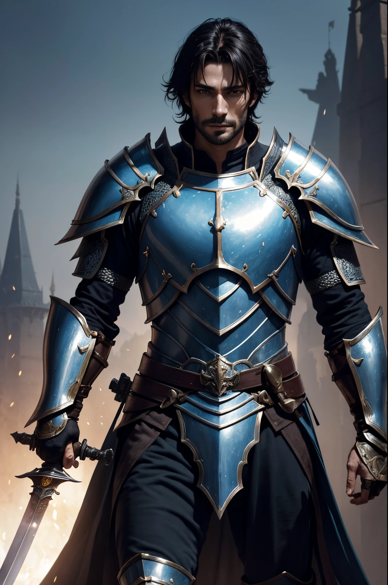 8K,1 male,Arafed image of a man in armor holding a holy sword, Super handsome,Paladin,William H.. Pongilppi, Arsen Lupin as Paladin, wojtek fus, andreas rocha and john howe, ArtGerm Craig Mullins, ArtgermとCraig Mullins, Full armor fantasy holy knight, Attractive man in armor, silvain sarrailh, Malepaladin,Beautiful expression,delicate armor work,