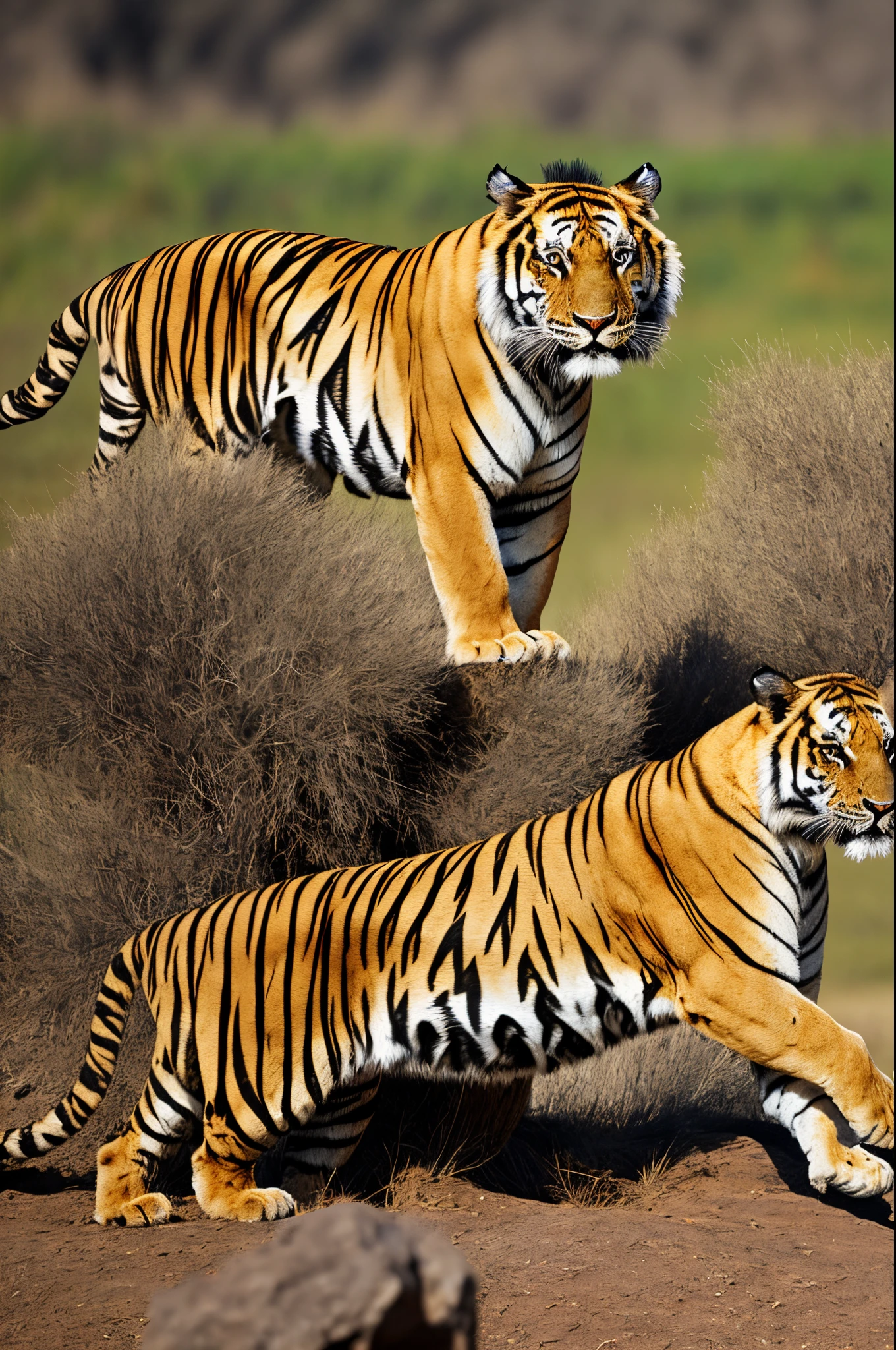 Tiger changes into lion over several frames