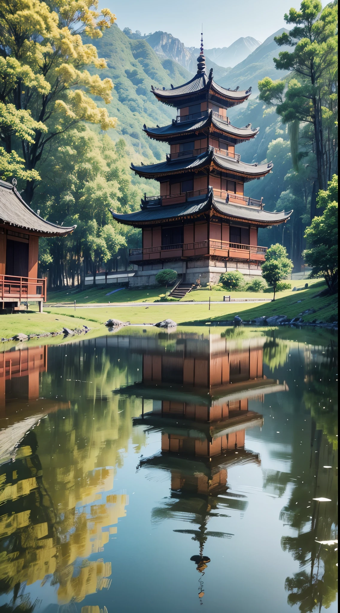 (tinta tinta), Background Story, (sepultura de bambu), (Chinese style), (estilo real e anime), Cinematic lighting, profundidade de campo, profundidade de campo, profundidade de campo, profundidade de campo, profundidade de campo, ray tracing, reflection light, master part, Detalhes altos, alta qualidade, 1080P, disco Rigido, best quality, Altas