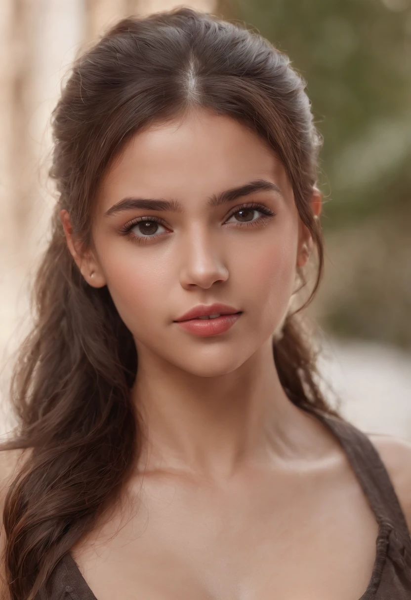 ((iraqi dark skin, iraqi attractive 18 year old teen)), ((her beauty is undeniable)), ((excited cute face)), ((hyper detailed perfect eyes,)), ((cute pose)), ((seductive )), sexy, (( ponytail hair,)), (( skin)), ((standing, front view)), ((outdoors, public city)), sharp focus cgi, photorealistic, high detail, realistic, masterpiece, best quality, HDR, high quality, high-definition, extremely detailed, intricate details, Full-HD, (realistic photo:1.2), contrast, cinematic lighting, natural lighting, backlighting, global illumination, ambient occlusion, naked, whole body