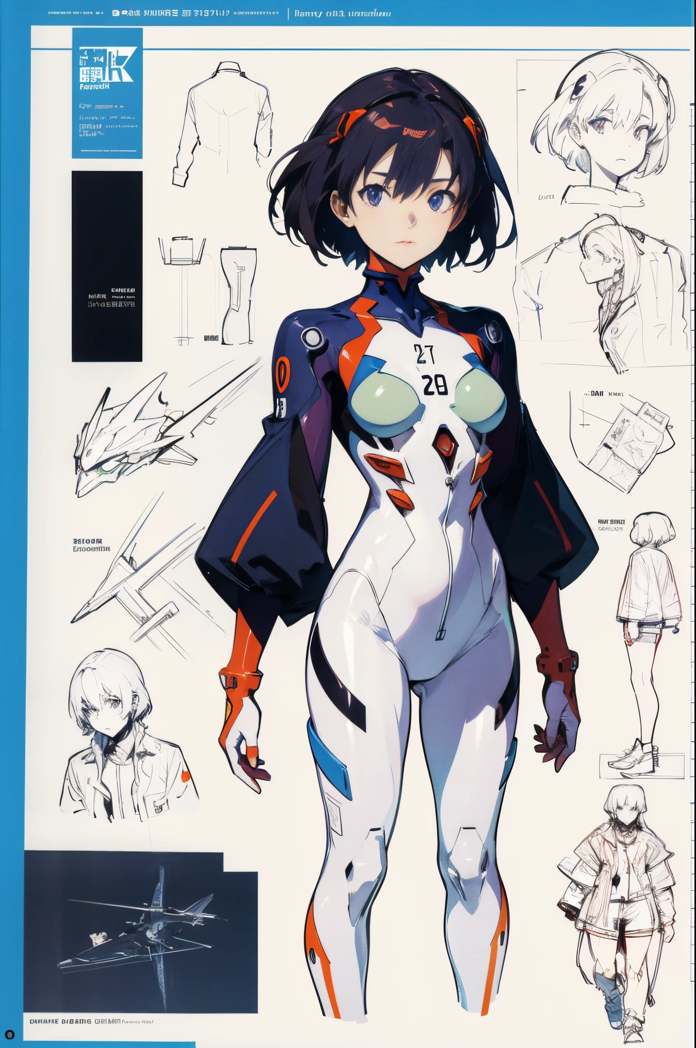 line-art, art book, design sheet, 8k, best quality, design, equipment design, Evangelion, eva