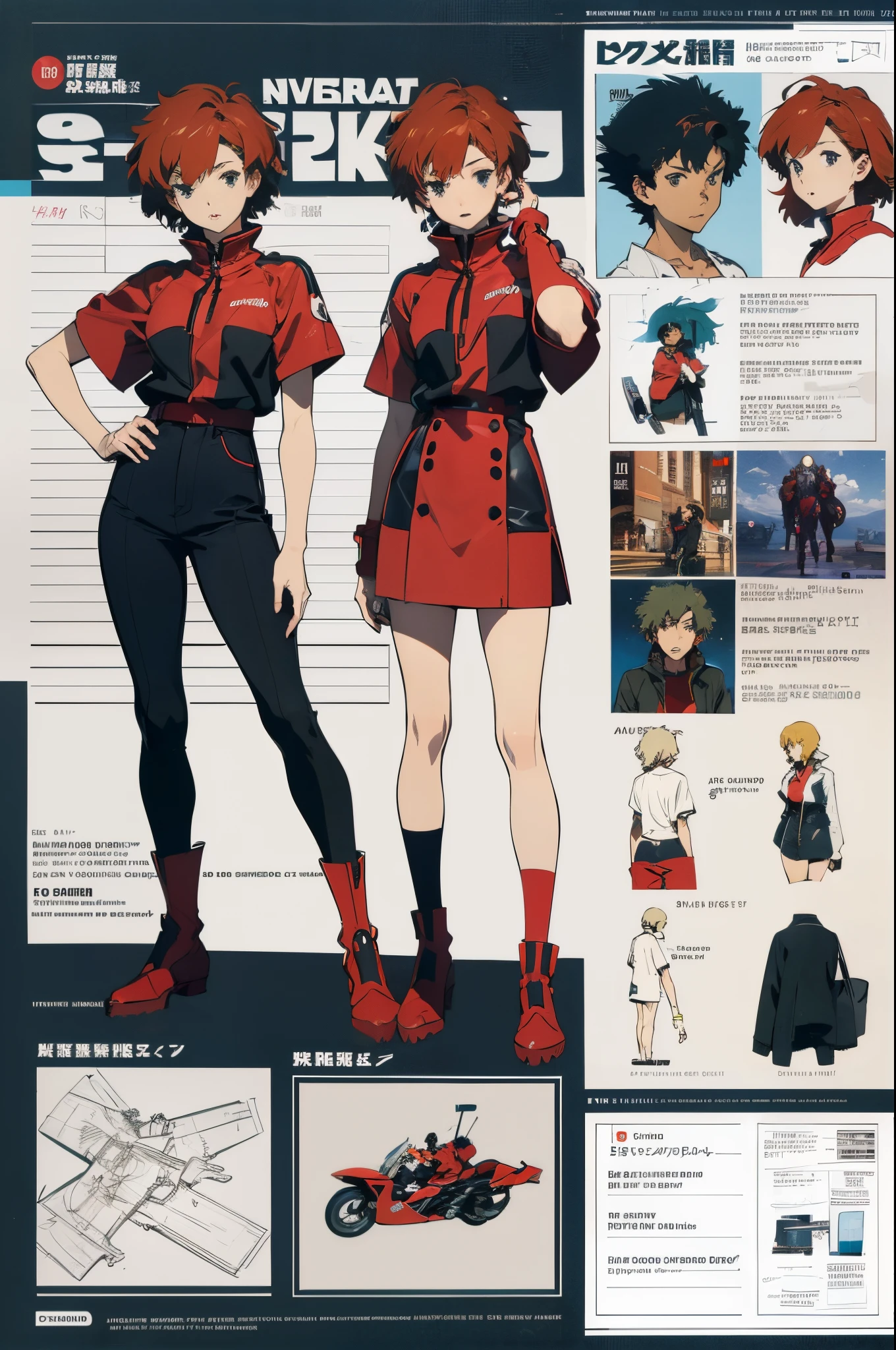 line-art, art book, design sheet, 8k, best quality, design, equipment design, Evangelion, eva, cowboy bebop, magazine