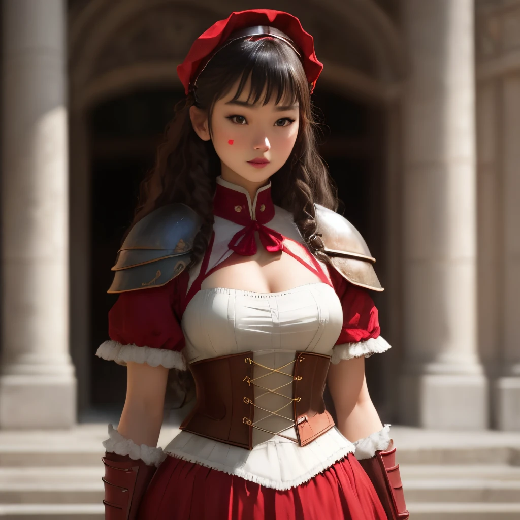 Red warrior costume girl