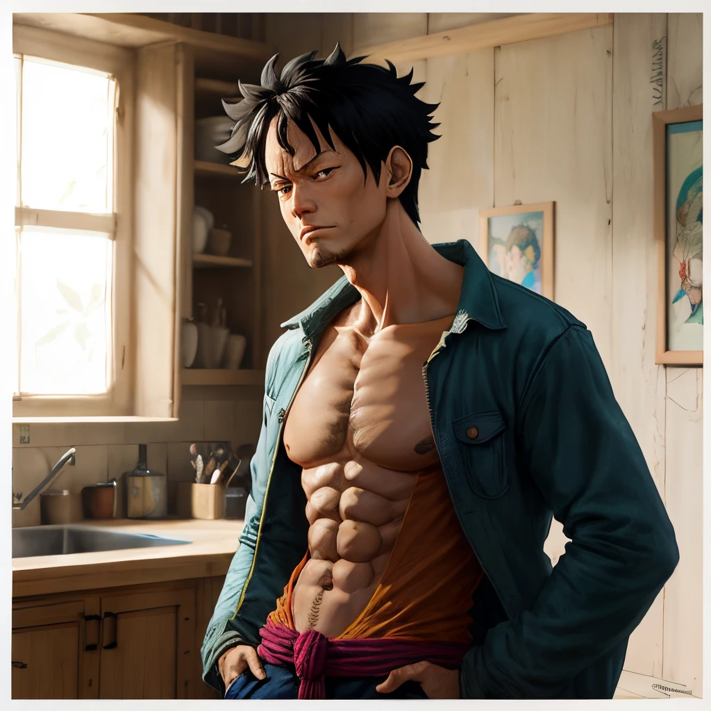 Luffy qui regarde en arrière