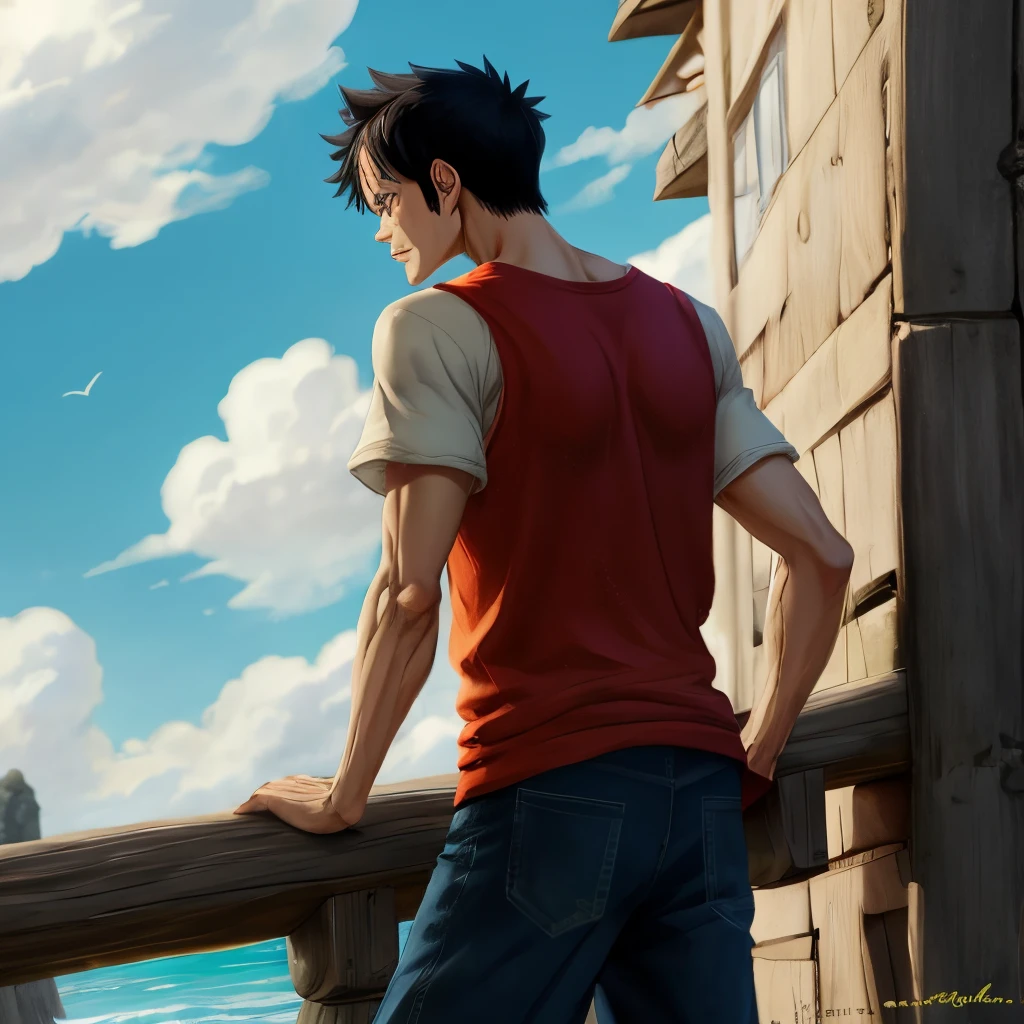 Luffy qui regarde en arrière