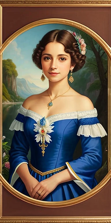 Uma pintura de uma mulher com uma tia e um vestido azul, retrato bonito da arte da fantasia, Pintura de personagem bonita, donzela bonita, corpo exuberante bonito, Micro Lingerie,retrato bonito da fantasia, corpo seminu bonito,No estilo de arte de Bowater, linda donzela fantasia, Retrato detalhado bonito, Retrato da princesa, retrato da arte da fantasia, Pintura digital elegante, Arte detalhada 8K de alta qualidade, Pintura bonita, Retrato de uma princesa