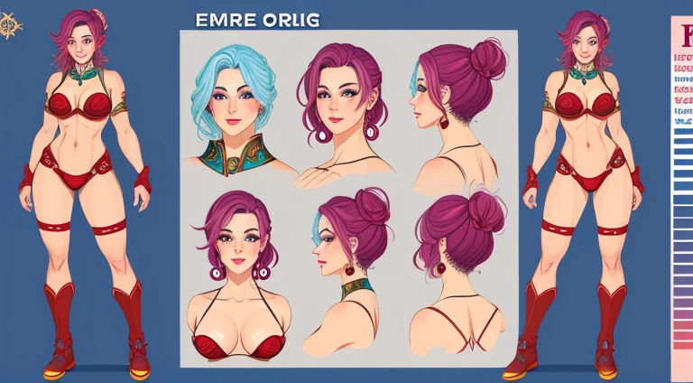 Female original character reference sheet adoptable,