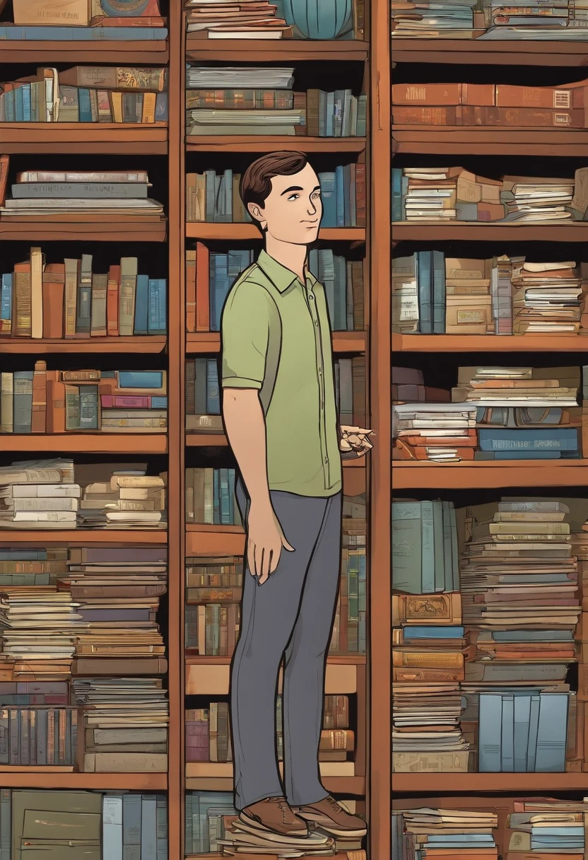 A photo of a meticulously organized collection of comic books and graphic novels,The Big Bang Theory TV Show,Sheldon Cooper