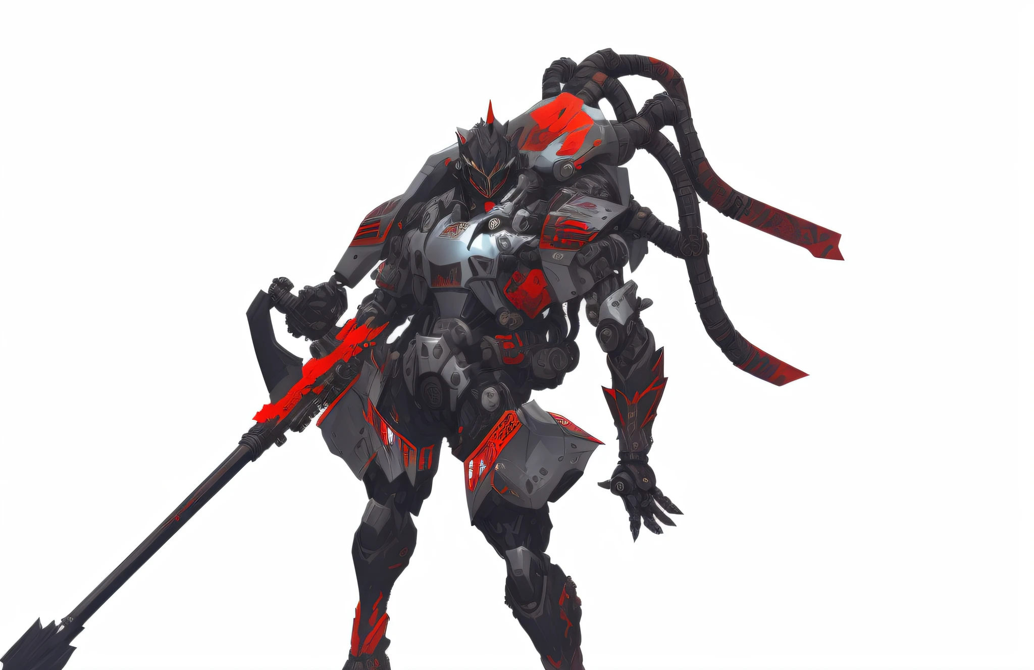 a close up of a person with a sniper and a skull helmet, bio - mechanical ninja samurai, cyborg ninja, fractal cyborg ninja background, cyborg samurai, painterly humanoid mecha, anime robotic mixed with organic, greek god in mecha style, portrait of ninja slayer, full body red mech, crow in cyber armour, cool mecha style, night