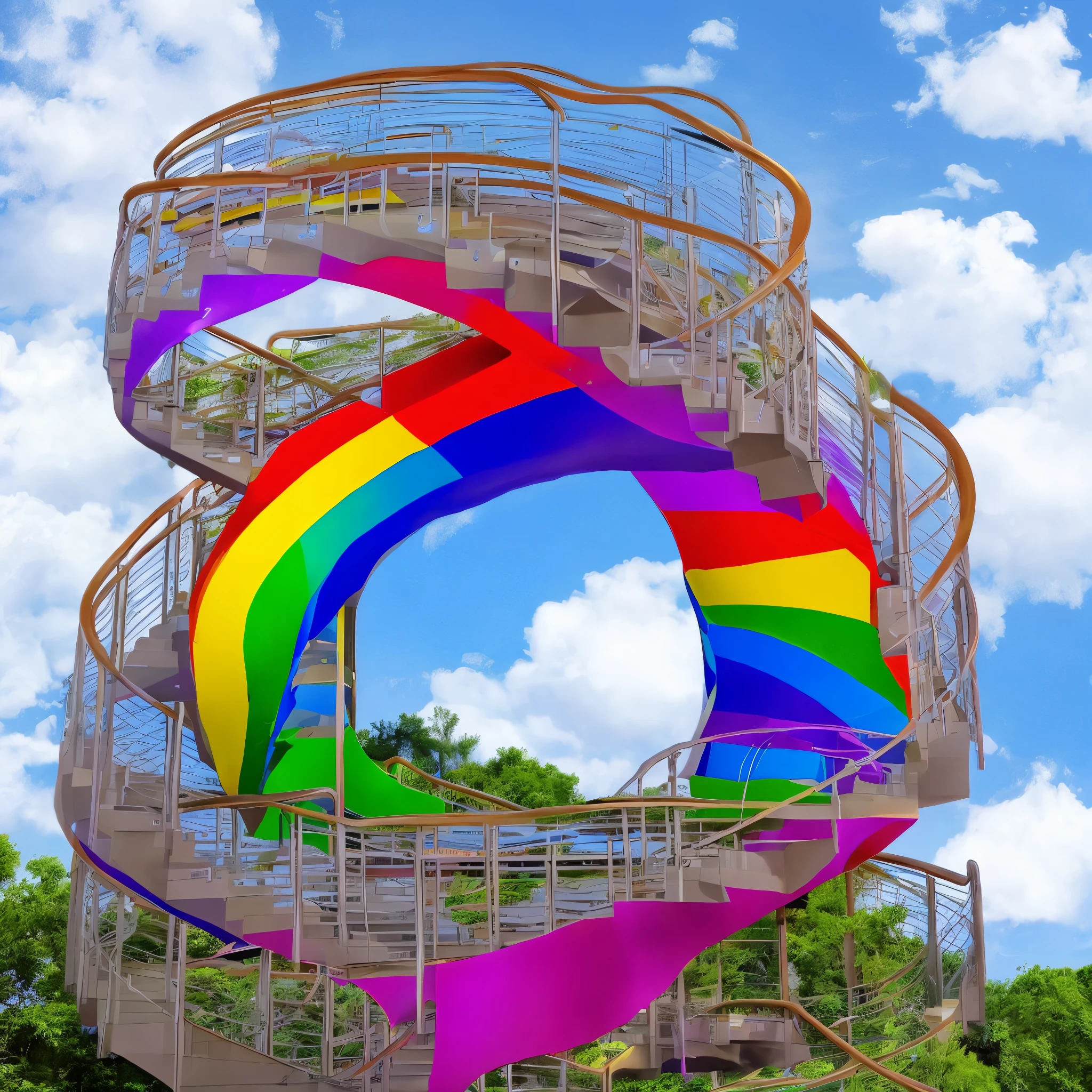 rainbow spiral staircase to the clouds,