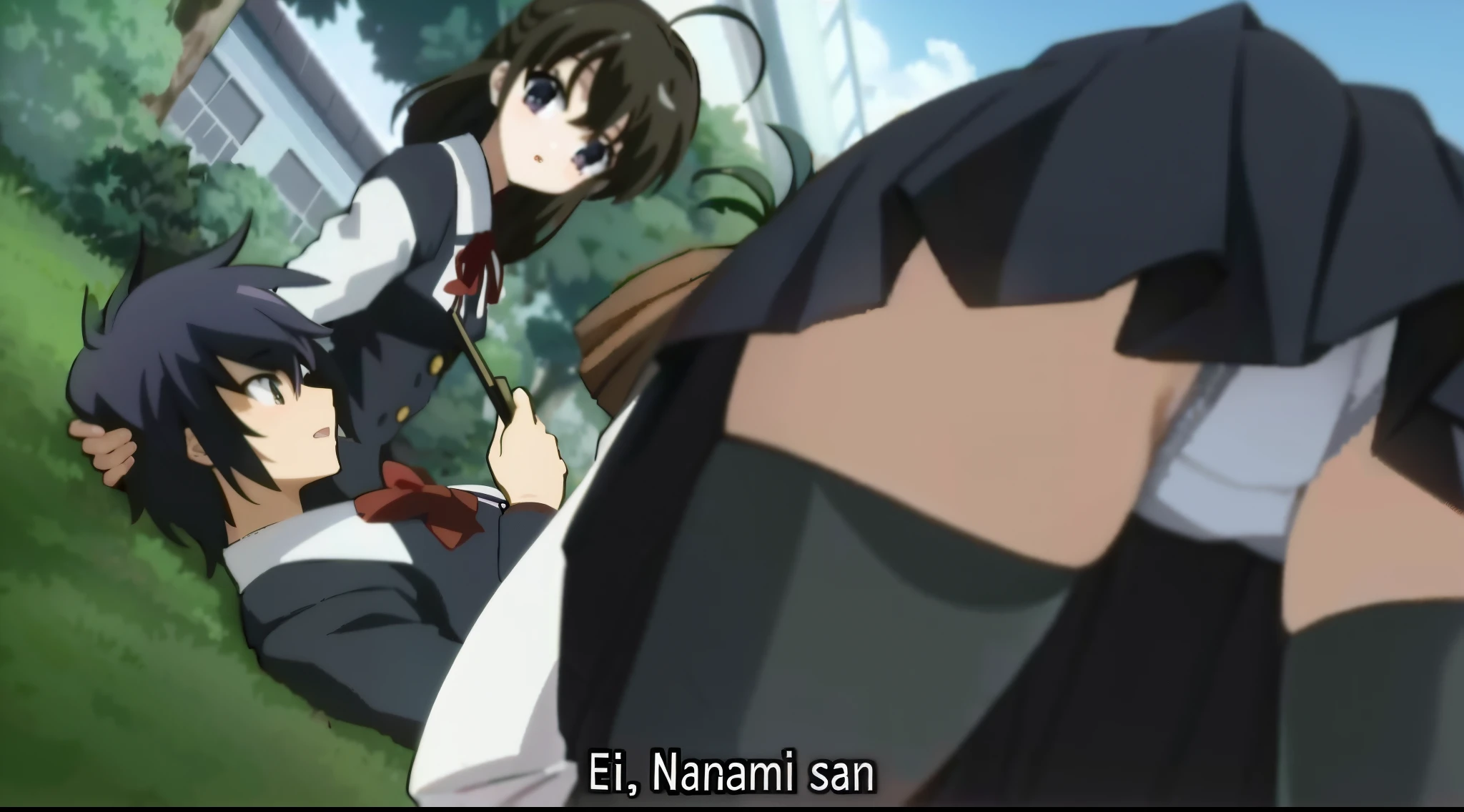 personagens de anime em um grupo com uma mulher em um vestido preto, Close Up Iwakura Lain, Close up de Lain Iwakura, Iwakura Lain, Abertura do anime, screencap anime, captura de tela do anime, Haruhi Suzumiya, em um anime, Close up de Iwakura Lain, anime ainda frame, Estilo de Tsubasa Nakai, cena de anime