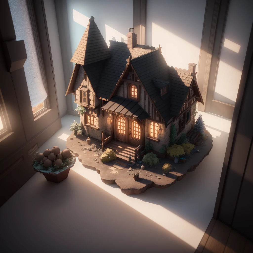 Isometric perspective,whitebackground,3D Rendering,realistic style,The Wizard's House,vray render,Art Station, hiquality, Ultra-high-definition details,Concept design,Monomer Building,cinematiclight, Very High Definition, High Details, 8K, hyper realistic, high detail, Cinematic, 35mm lens, f/ 1. 8, Global Illumination,Realistic lighting,unreal engine rendering,3D-субстанция, Octane rendering,(HDR:1.3)