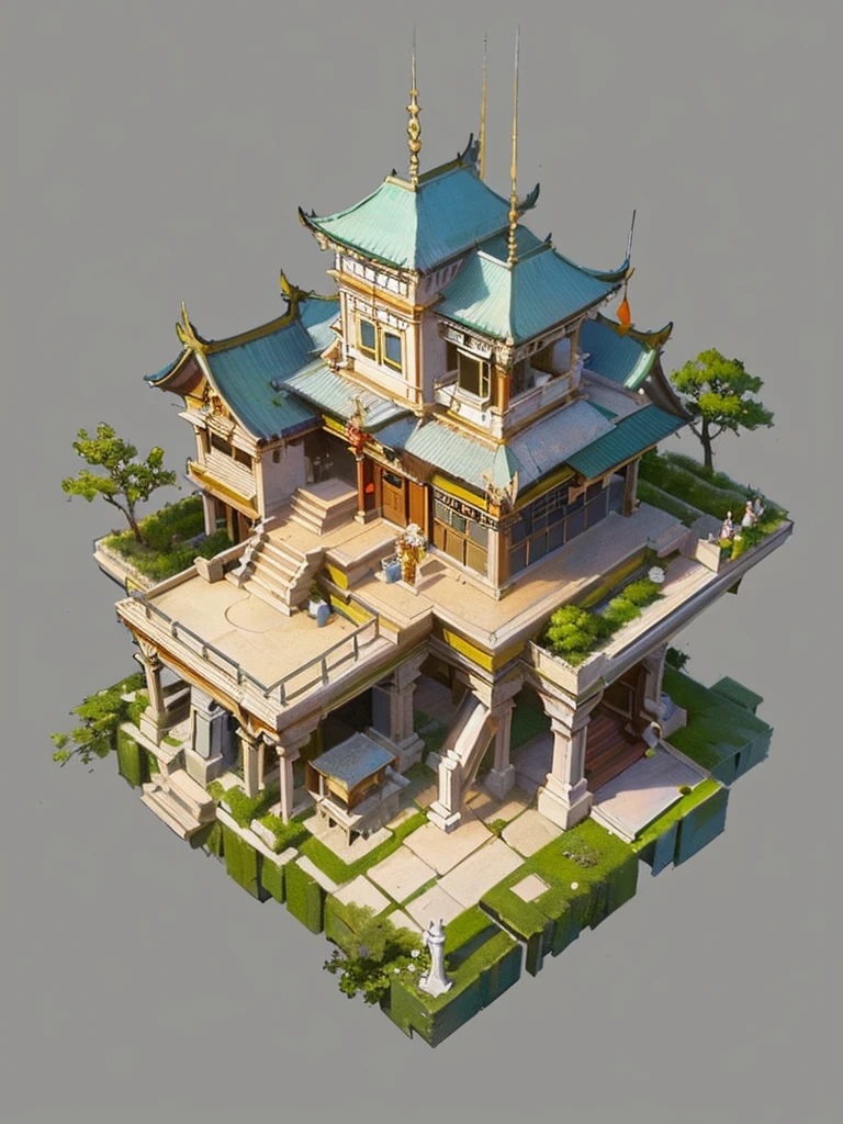 (isometric:1.5), (masterpiece, top quality, best quality, official art, beautiful and aesthetic:1.2),(16k, best quality, masterpiece:1.2),architecture, [:(black background:1.5):30],, east asian architecture, (simple background:1.5), scenery, no humans, stairs, building, wall, doorstep buildings, stairs, Chinese architecture