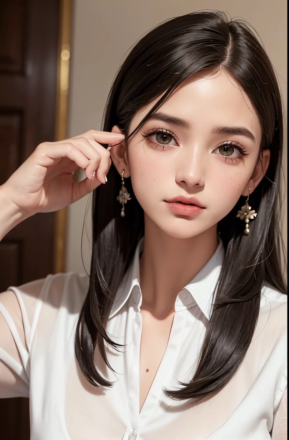 ((Obra maestra、La mejor calidad))、1 girl、(fotorrealista:1.4)、solamente、Fondo blanco realmente puro、Cabello OSCURO、pelo corto、absolute area、falda、((Belleza、mimoso、20yo、flequillo、Smile a little、lashes))、pecho grandese、Orinar(incontinencia:1.47)、Moda de moda hermosa y encantadora mujer、gentil y atractiva mujer china hermosa、Coreano(Kpop idol)、delicate sexy collarbone、Encantadora cara ovalada、double eyelidwork、inteligente[peach ass]ojos de flor、labios rosados、small-nose、hombro desnudo、Enfoque en la cara、[[Cara de cerca]、super high detail、Super detail、Camisa blanca de encaje sin hombros、((Bragas de encaje blanco)、fresco e impresionante、 natural(grandes:1.25)、(arrodillado en el suelo)、(piernas abiertas de par en par)、(Abre las piernas)、(From a low angle)、(vertical 1.5)、(piel brillante:1.4)、(Angle low))、Figura perfecta、Areolas、escote de la mama、pliegue axilar、(orina en el piso))、(NSFW:1.05)、(((Obra maestra、La mejor calidad、high precision))、1 girl、(tetas grandeses、fotorrealista:1.4)、(((Slightly above the camera、Look at the camera、mirando hacia otro lado、Look at the camera、 staring at the camera)))、solamente、、fondo blanco、Fondo blanco nieves、Keep your mouth shut、sonrisa feliz、Bonito cabello negro、pelo corto、ojos grandeses、pronounced double eyelids、eyelash、orejas hacia fuera、cuello largo、cuello largo、absolute area、((Cara de cerca、Pelo corto con flequillo))、19 years young、Proporciones atractivas、piel brillante、clean collarbone、golden ratio face、Cara impecable、teardrop mole、 lunar en el pecho、flequillo、flequillo limpio、Hermoso flequillo、brillo labial、labios finos、piel blanca、I took off my clothes、pecho grandese、petty face、Looking at the camera slightly upwards、((Smile a little at the camera、Fondo blanco inmaculado sin nada realmente、Muy grandese grandese、pecho grandese))、(((Uniforme escolar、camisa、staring at the camera、Mira a tu audiencia)))、(((Pechos de copa F)))