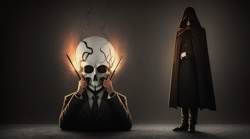 Create an illustration depicting the dark side of psychopathy with mysterious and unsettling elements that arouse curiosity about the definition of a psychopath