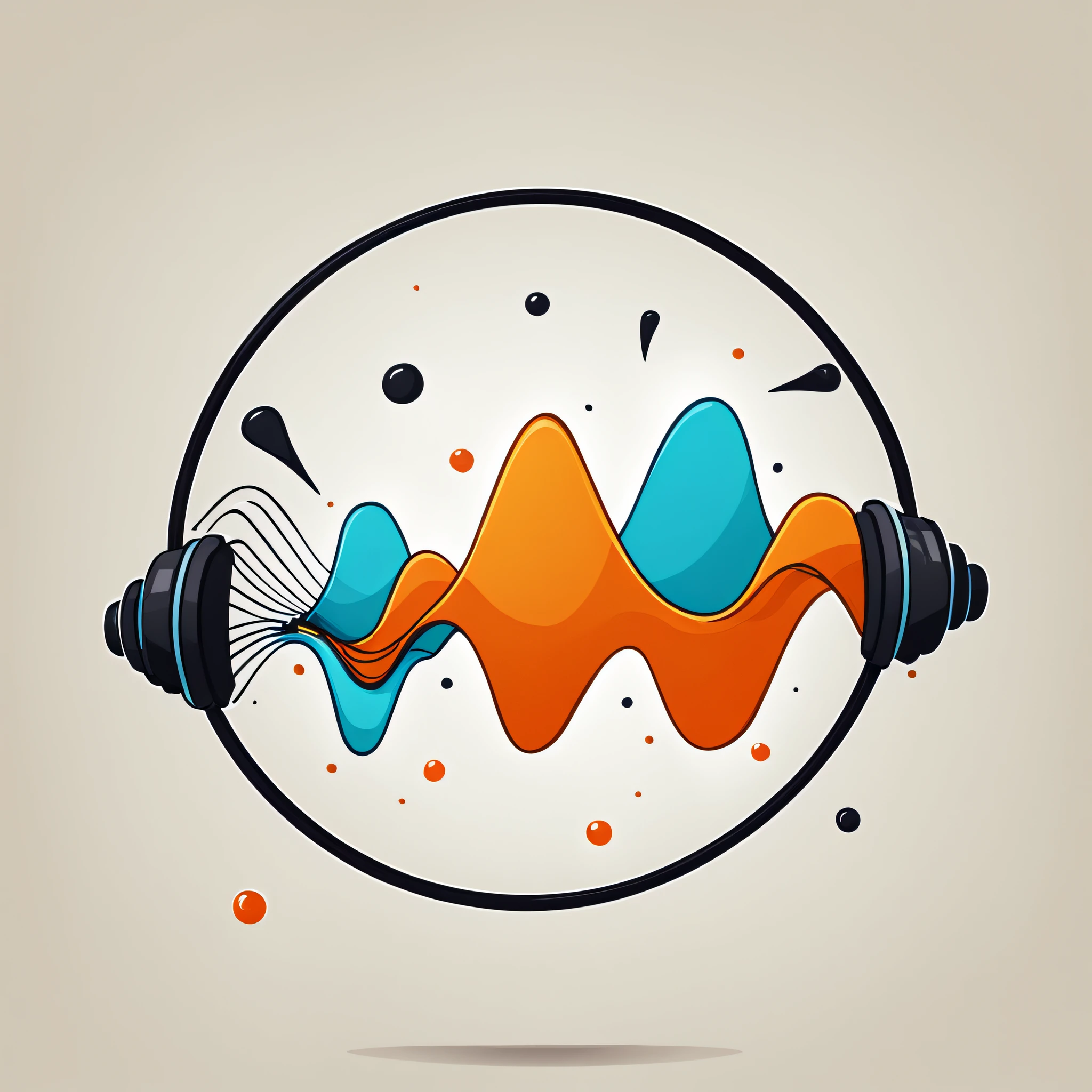 icon of sound waves, cartoon style