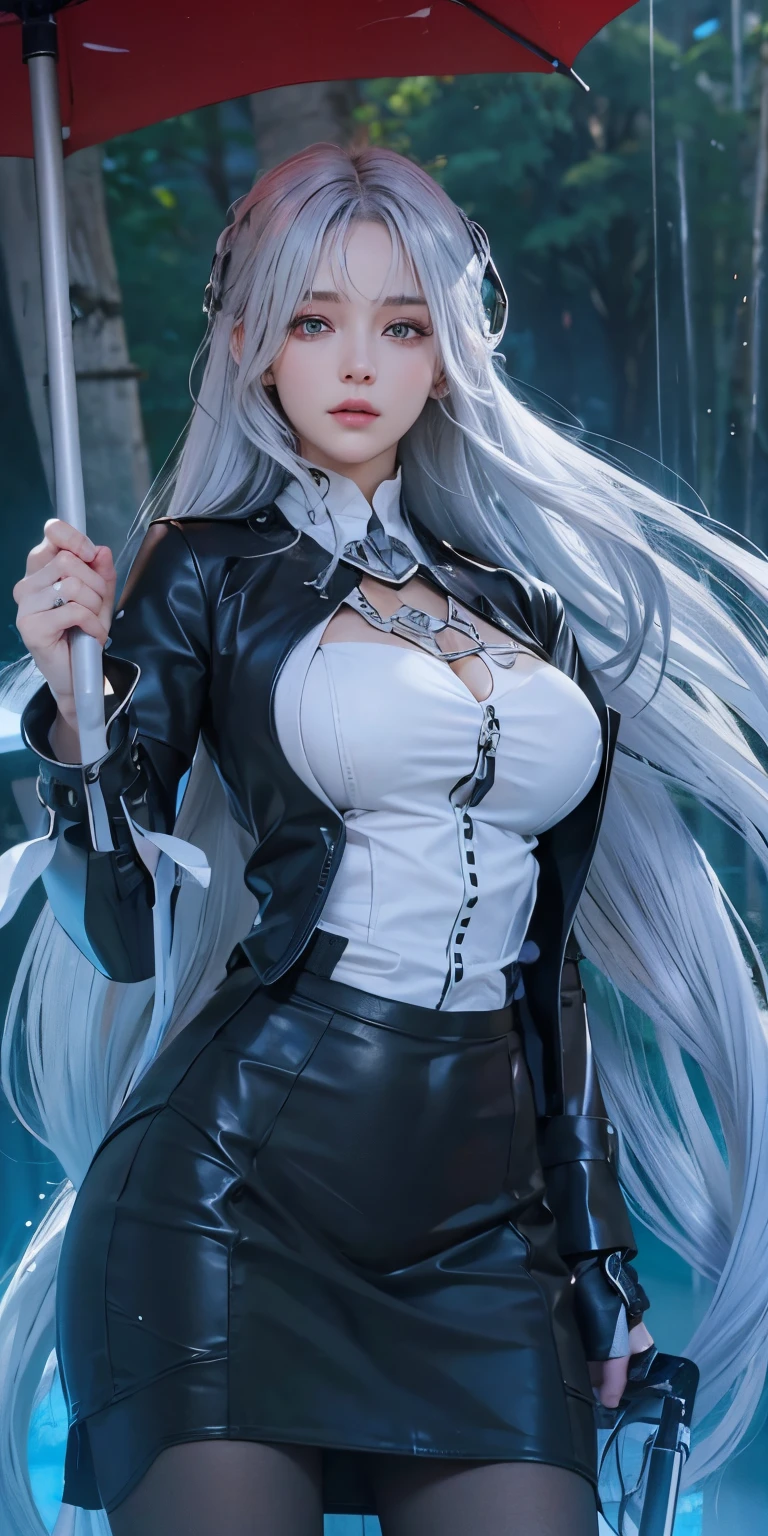 very albino girl, , extremely beautiful, the most beautiful in the whole world, ultra big eyes, very silver irises, very full lips, straight hair, long hair, shiny silver hair, very thin waist, very flat stomach, ultra micro breasts, very wide hips , very thick thighs, small hands, very detailed face, intrinsic details, (always repeat the same face), (always repeat the same appearance), (always repeat the same proportions), (always repeat the same clothes), looking at the camera, completely alone, always shown full body, ((chubby)), wearing a black micro skirt and a black micro blouse