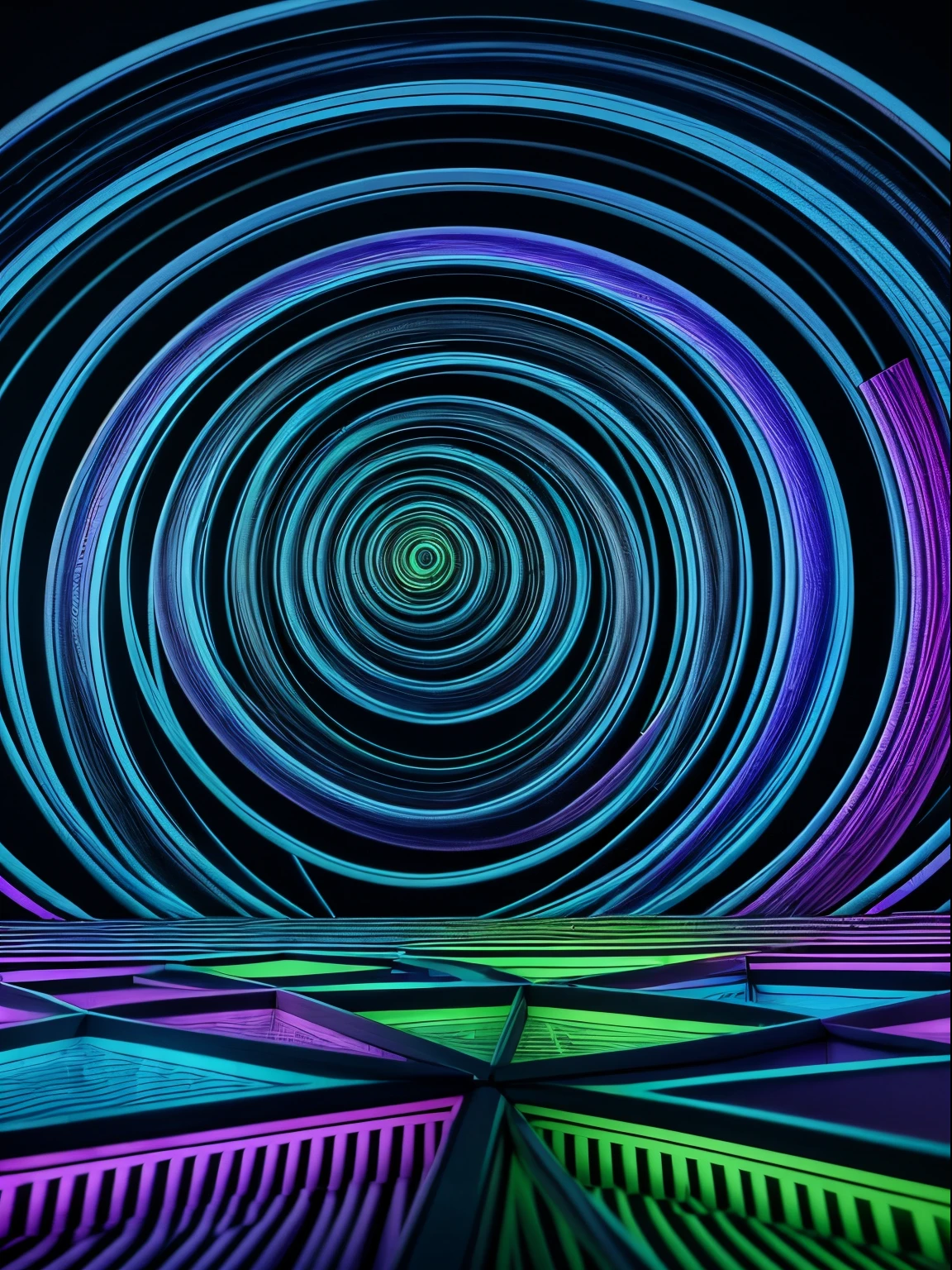 Digitale Kunst, von IrinaKapi. neonleuchtendes paradoxes Psychedelikum, magische multiversale Verzerrungen, optical illusion, swirling Hypercubes, Meisterwerk, sexy, lustfull,