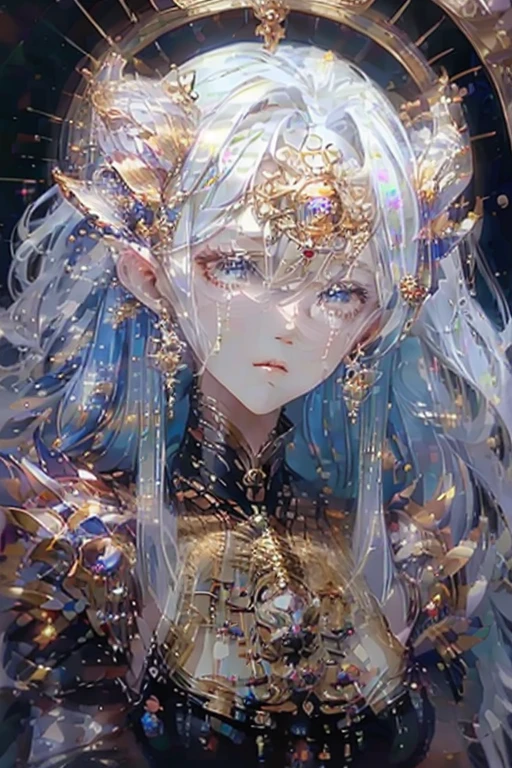(Same character, front, side, back), (full body); 3d; cute; 3d toy art; toy art; anime style; glitter; horoscope sign Aquarius; Water Bearer details; ♒ symbol
