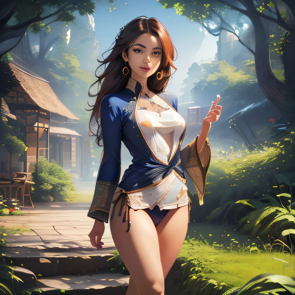 (Extremely detailed 8k wallpaper:2), (photo:2), (soigne Beautiful girl:2), (gives a lecture to friends:2), detailed (Face and eyes), (hyper realistic:1), (highly detailed:1), (epic realistic:1), rim light, (maximum details:1), cozy, (fullbody:1.3), (looking at viewer:2), (Woman's Attractive Qualities:2), (Attractive Woman:2), (Attractive:2), Smile, Intelligence, Empathy, Gracefulness, Sense of Style, Fitness, Grooming, Optimism, (Sensitivity:2), Sincerity, Romantic Gestures, Playfulness, Fashion Sense, (Sensuality:2), Charm, Modesty, Thoughtfulness, (Femininity:1), Flirtatiousness, Warmth, (Physical attractiveness:2), A beautiful smile, A love of life, strength and power, vulnerability, curiosity, wonder, love, (nature background:2), kawaii, waifu, Beautiful breasts, (attractive body:2), (Beautiful body:2), Beautiful pose, attractive pose, (Beautiful legs:1.0), (spread legs:1.0), (Beautiful clothes:1), (classic clothes:2), (elegant clothes:2), (European clothes:2), detailed clothes, (skirt:1), (blouse:1), (provocative pose)
