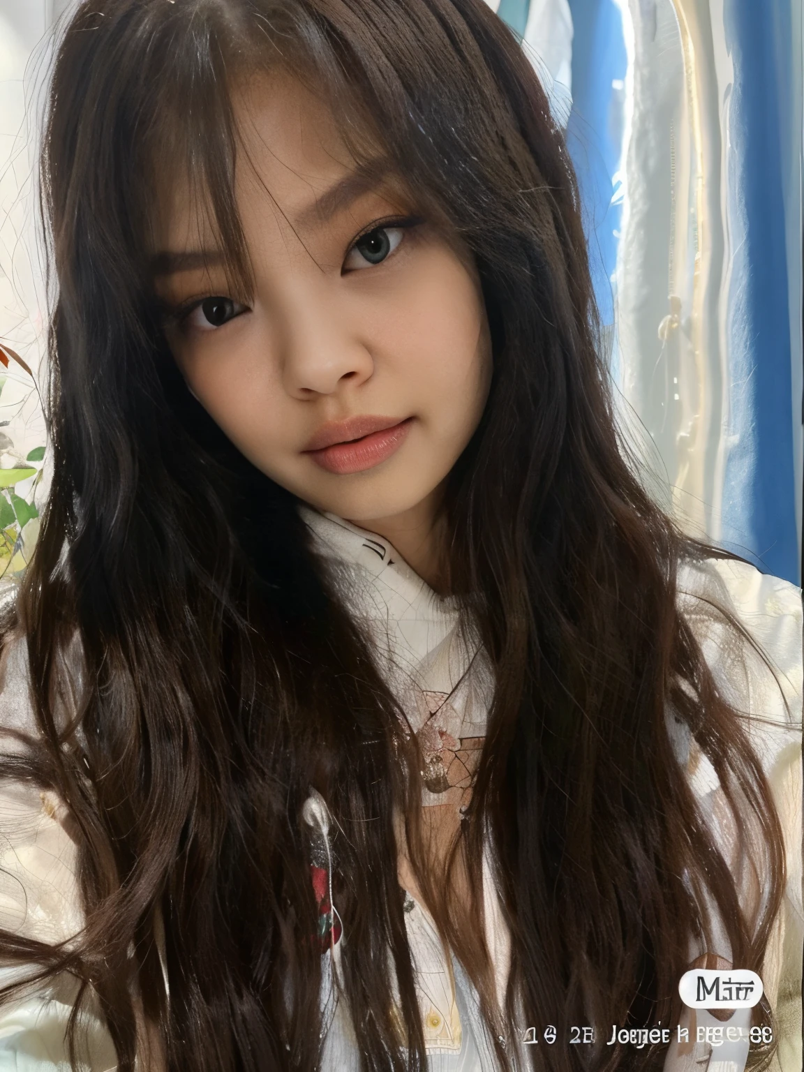 um close up de uma mulher com cabelos longos vestindo uma jaqueta branca, Lalisa Manobal, jennie blackpink, Ulzzang, tzuyu de duas vezes, Lalisa Manoban do Blackpink, Jinyoung Canela, Bae Suzy, Ela tem cabelo preto com franja, Chiho, com cabelos longos e olhos penetrantes, com franja, Retrato de Jossi de Blackpink