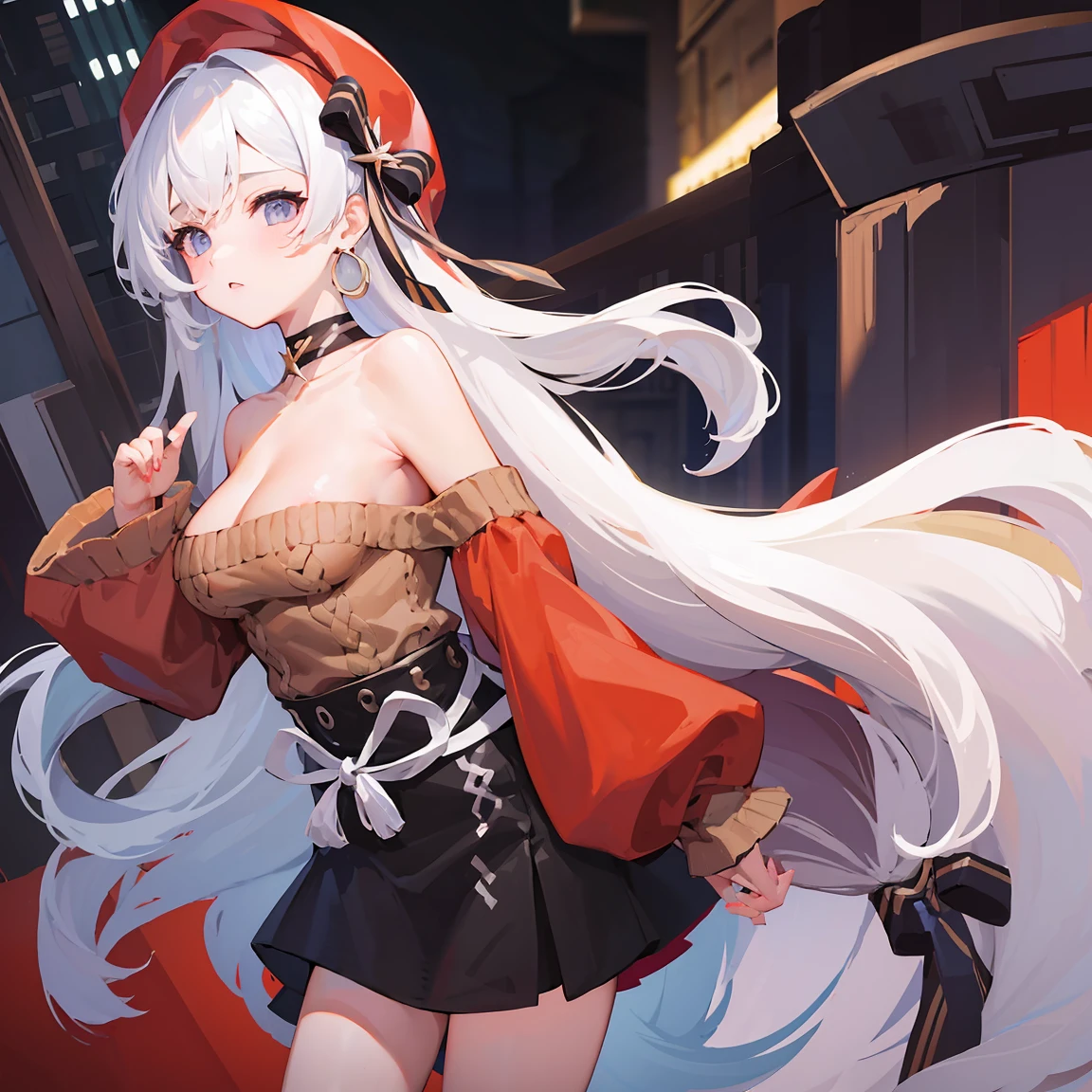 (best quarity:1.2),masterpiece,,white hair,side tails,small breast,agresively breast grab,thigh sock,1girl