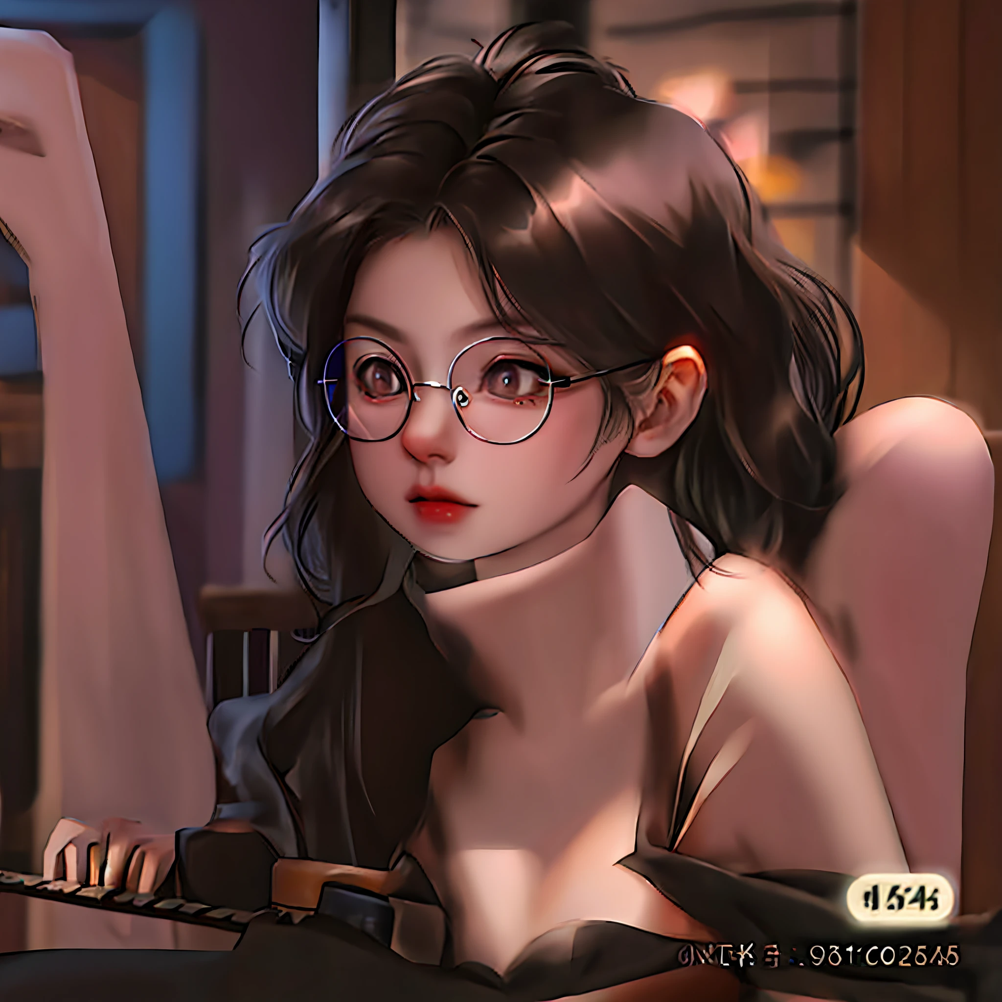 black-frame glasses