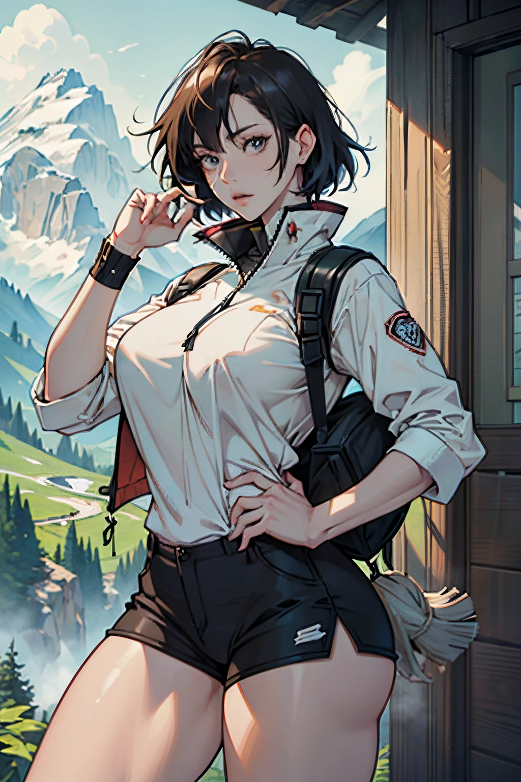 (masutepiece:1.3), female mountain climber ass, gluteal fold, skindentation, soft thick thighs, hiking shorts, High resolution, ultra-detailliert, the Extremely Detailed CG Unity 8K Wallpapers, Realistic, Photorealsitic, Raw photo, beautifull detailed face, pale skin, realistic glistening skin, Detailed Cloth Texture, detailed hair texture, Perfect body, Beautiful face, acurate, Anatomically correct, Highly detailed face and skin texture