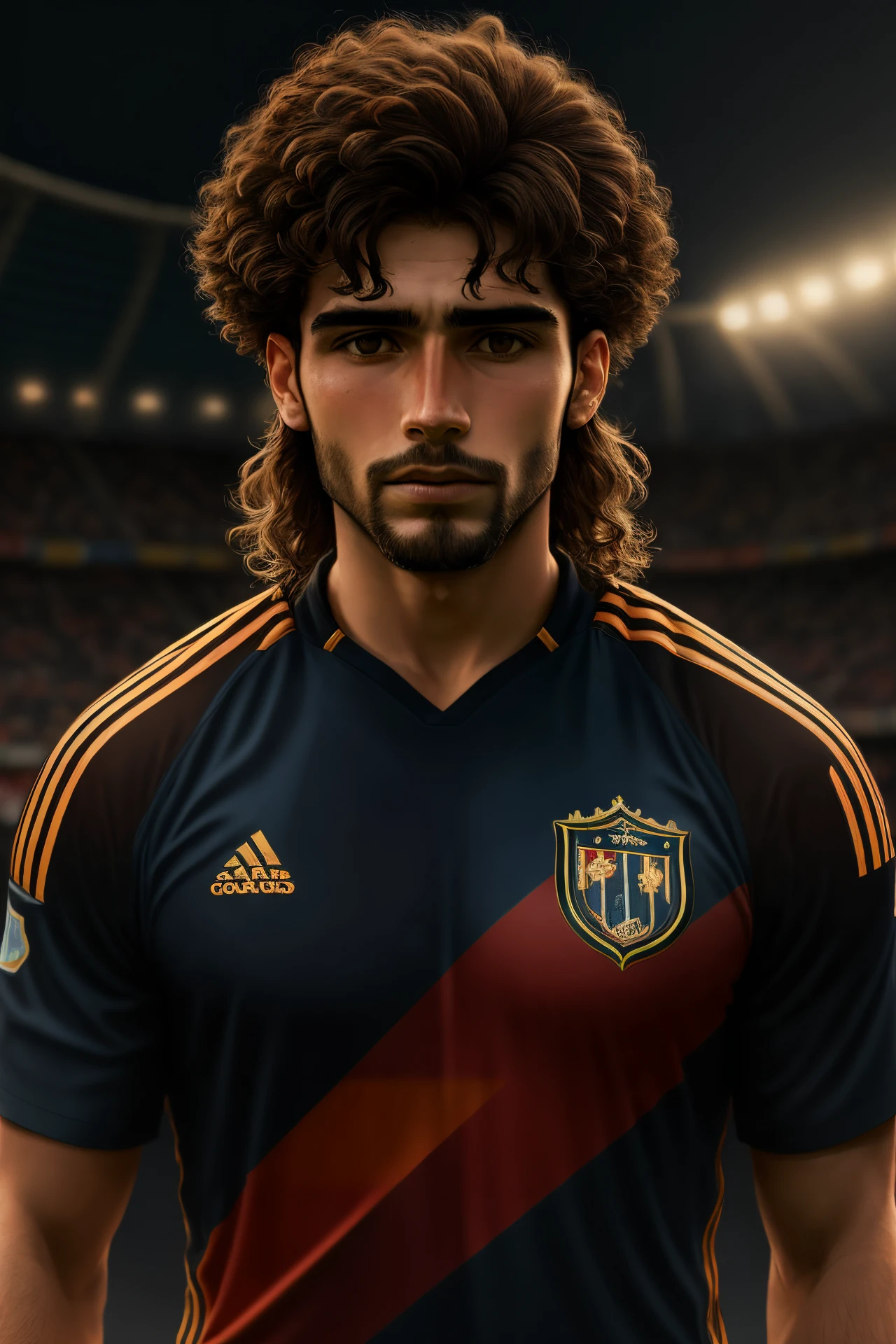 Menino de cabelo preto, curto, assinando contrado de futebol, e jesus atras dele
