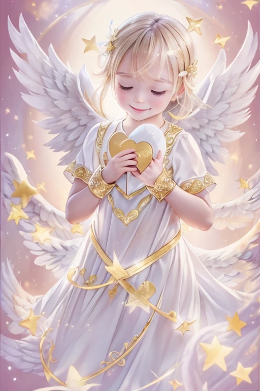 Blessings of Angels､Bright background、heart mark、tenderness､A smile、Gentle､ Angel