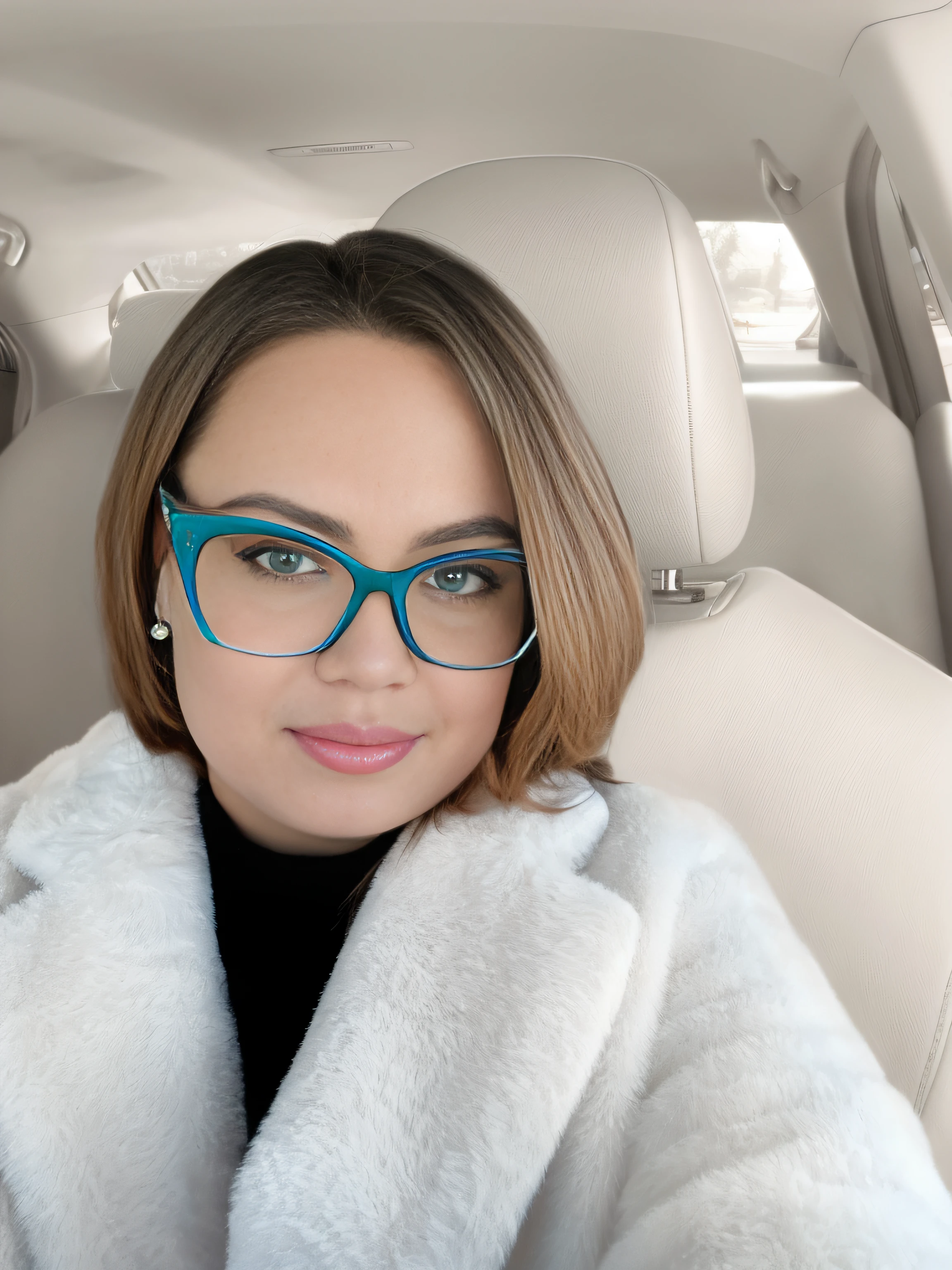 A woman with glasses sits in a car in a white robe..., wearing thin large round glasses, Wearing square glasses, Blue-rimmed glasses, !!Wearing modern glasses!!, thick glasses, sitting in her car, with square glasses, girl with glasses, Wearing reading glasses, with glasses, wearing black rimmed glasses, wearing black rimmed glasses, Snapchat Photos, with glasses on