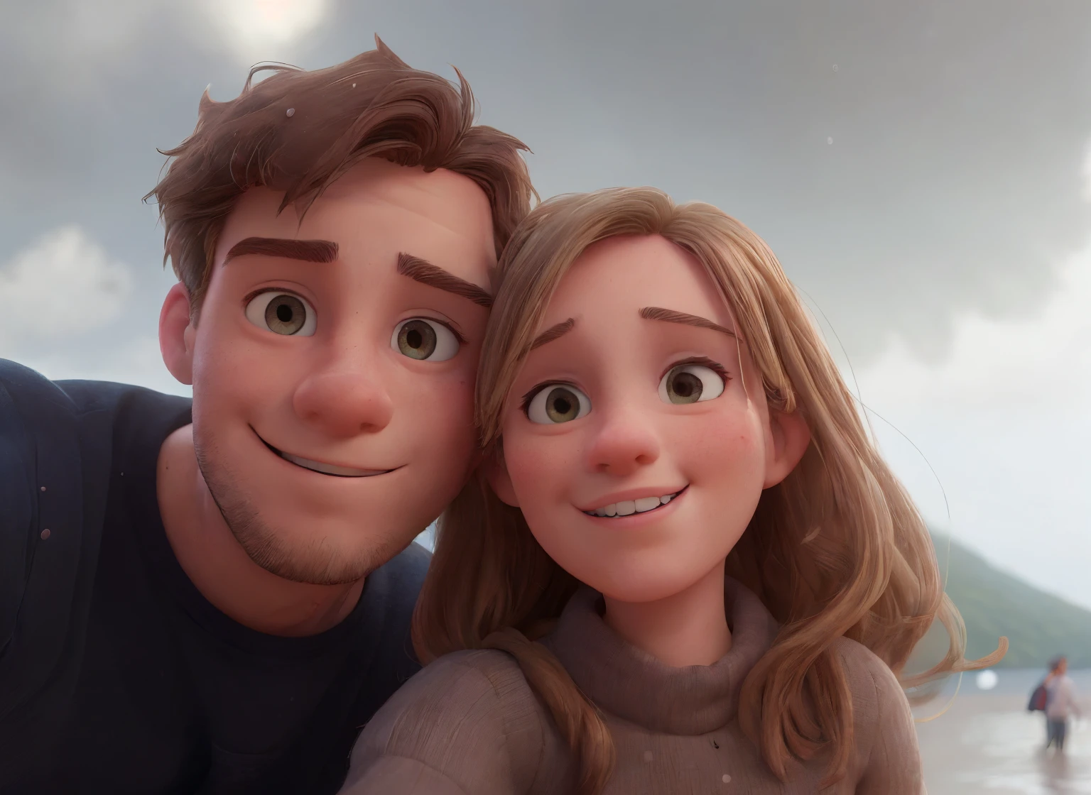 Arafed image of a man and a woman posing for a picture - SeaArt AI