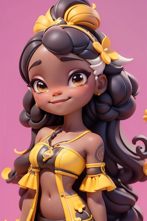 a curvy lolicon dark skin, wet, nude