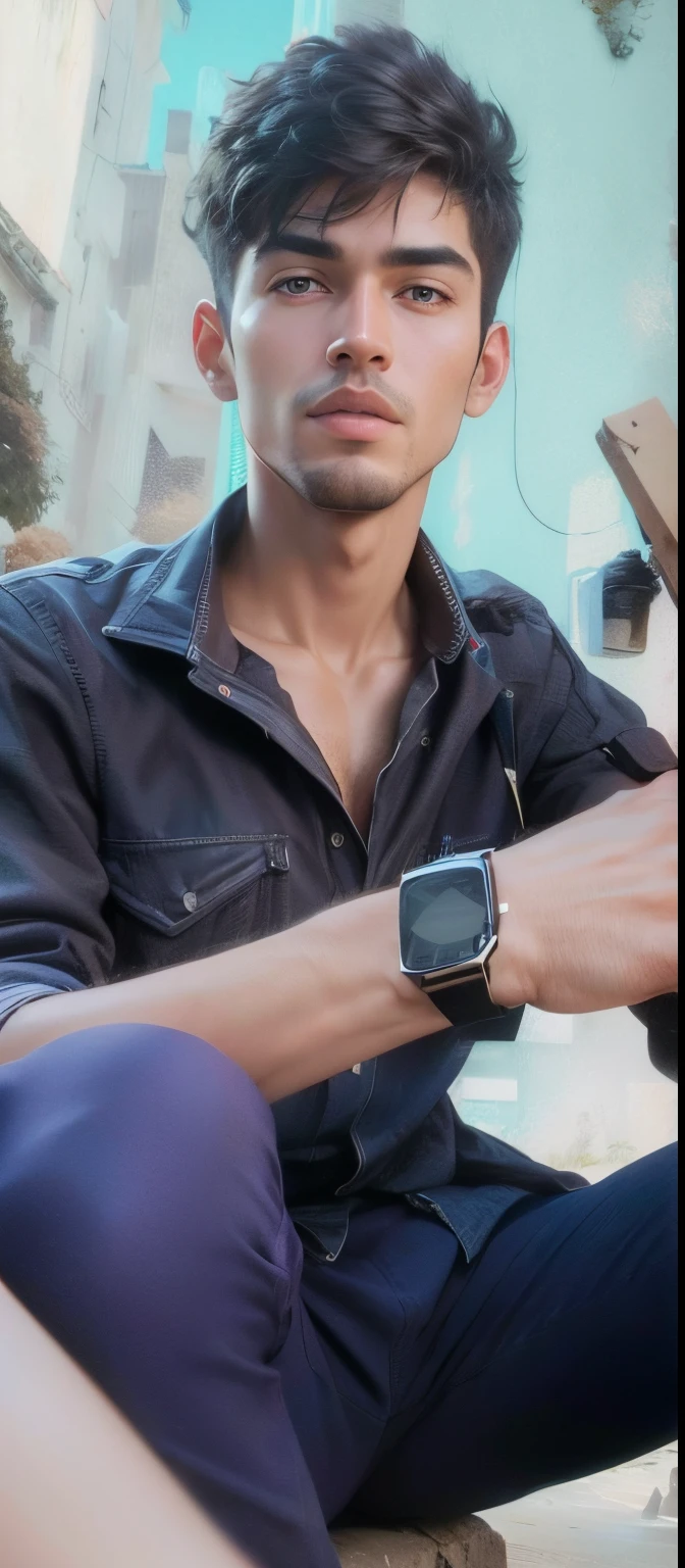 Change background handsome realistic 8k ultra