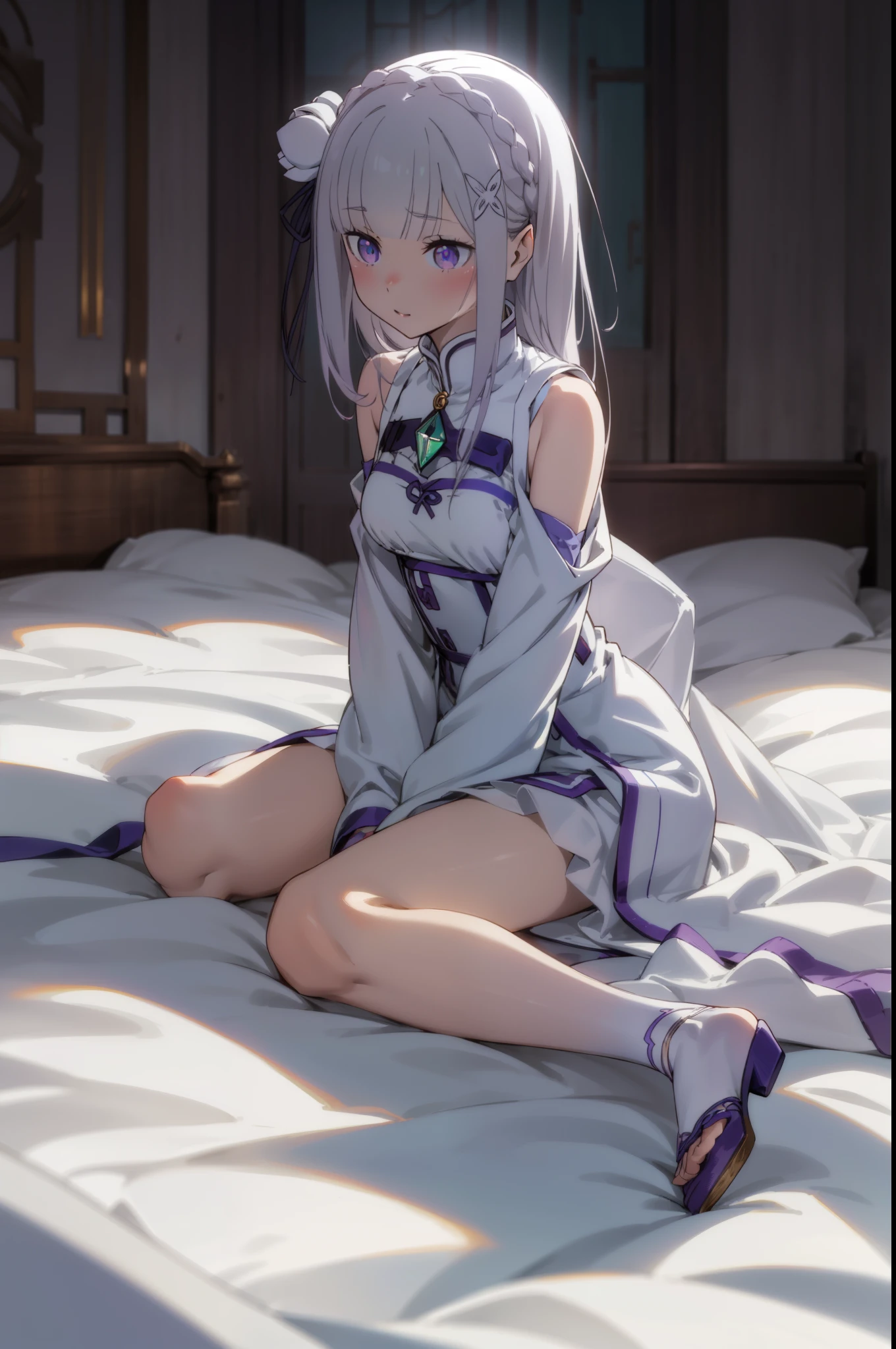 ((tmasterpiece,Best quality))Amelia,独奏, Ultra-detailed eyes,exposed bare shoulders,Full body lesbian,Playful and cute,校服,