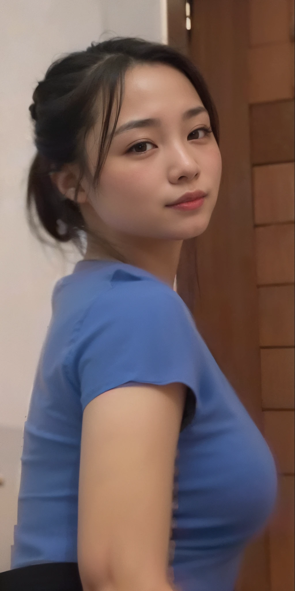 1girl, Tokyo street,night, cityscape,city lights,upper body,close-up,smile,, (8k, RAW photo, best quality, masterpiece:1.2),(realistic, photo-realistic:1.37),