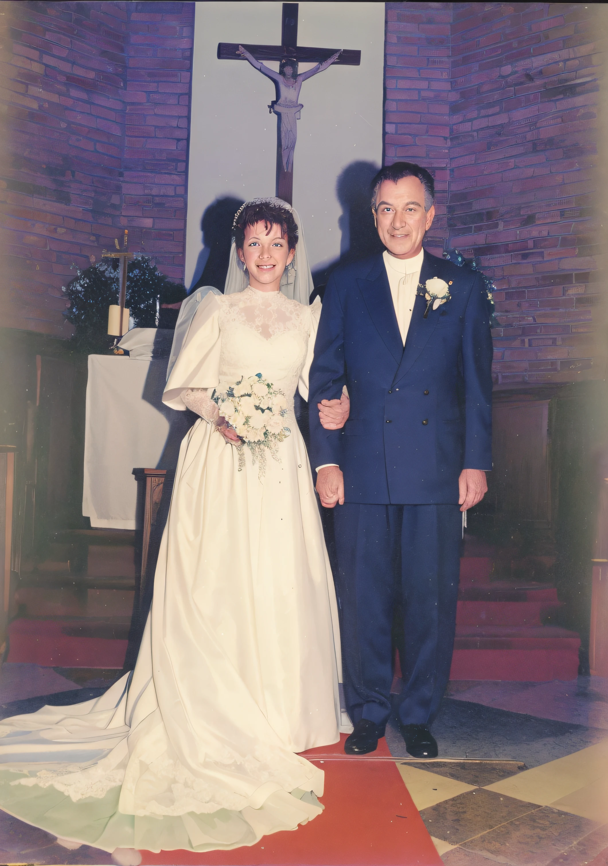 foto arafed de un hombre y una mujer en traje de boda, Foto de boda, Foto antigua en color, momma and papa, old color photograph, Una foto coloreada, Foto vintage en color, foto coloreada, Foto de estilo antiguo, foto antigua, foto restaurada, Foto coloreada, Cinematographer, Foto envejecida, Foto antigua realista, foto en color, colorized photograph, Foto 1960