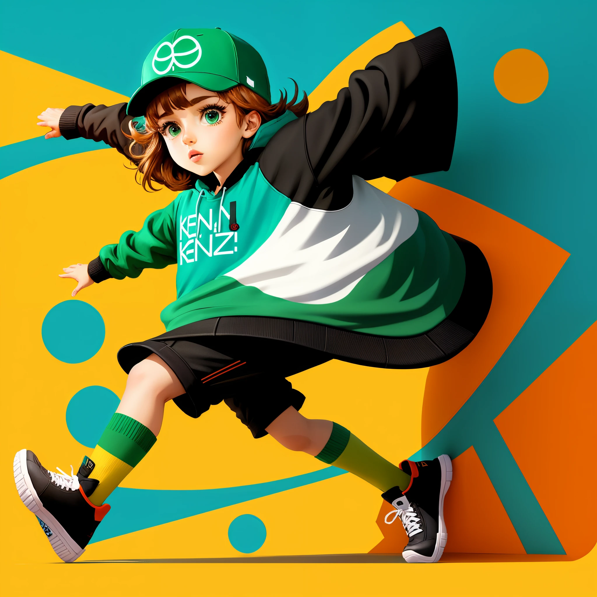 Create cartoon logo similar to “kenzo” brand logo