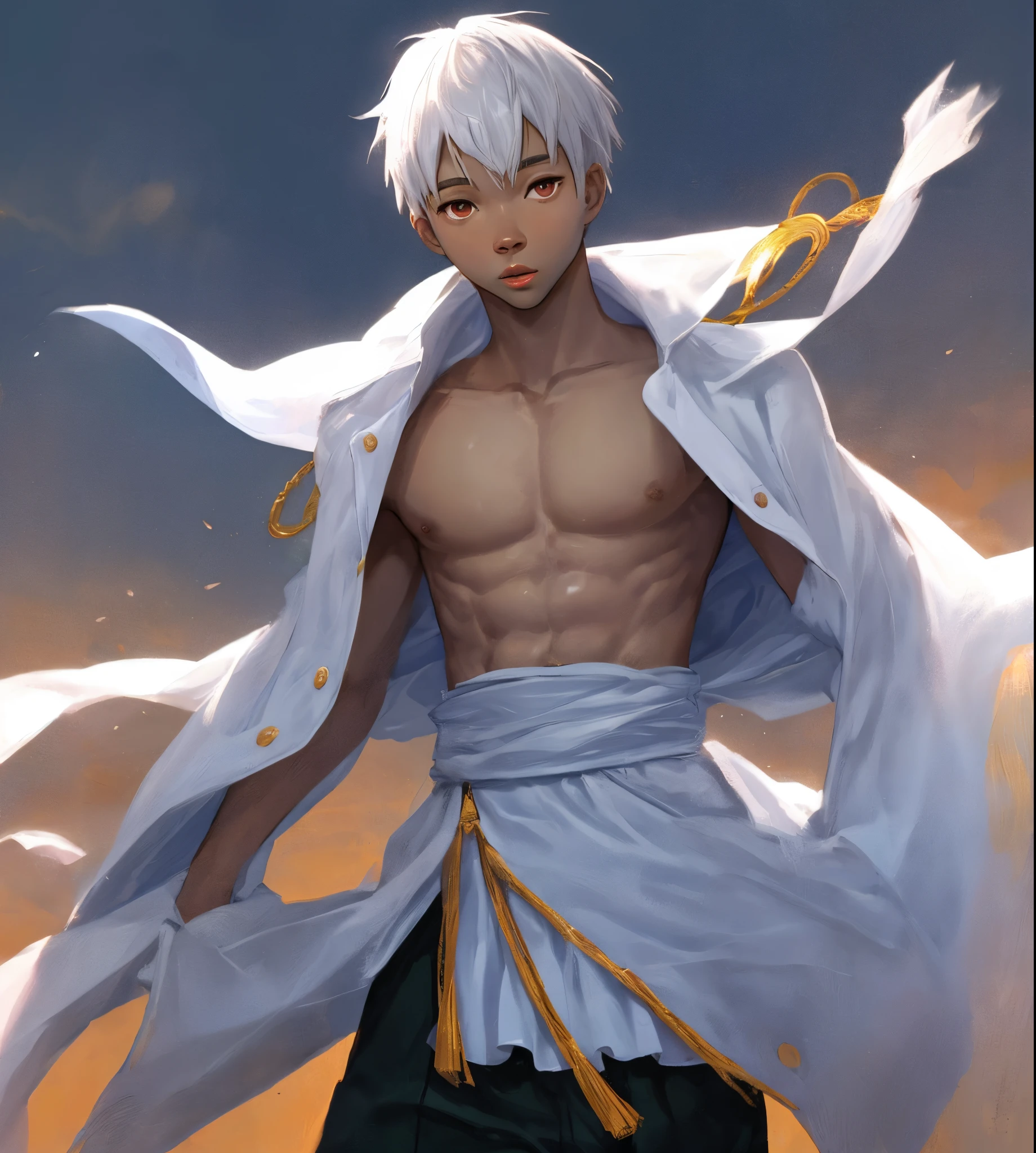 ((Highest quality)), ((masterpiece)), (detailed), ((Perfect Face))、Miyabi,male, length, Flowing silver hair and delicate strands.
sharp, sharp golden eyes. Has fox ears on top of his head.
Serious and a little mysterious.Pale and smooth.
She is wearing a robe with a slightly open chest., Revealing part of her toned upper body.
The characters exude elegance and strength., Has a calm and mysterious feel. The lighting accentuates his facial features and the texture of his hair., create software, An almost ethereal glow.、He came to pick me up in the rain with an umbrella.