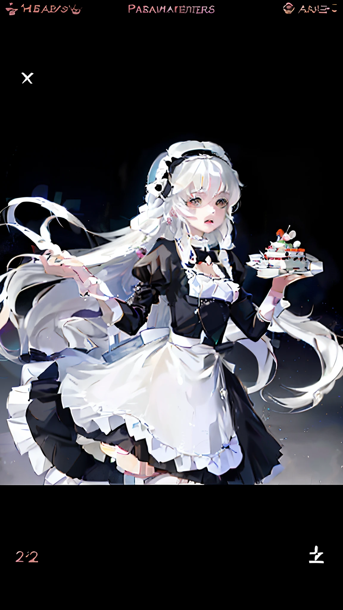 (Animal ears), Light silver hair, blue eyes, French maid cosplay, Full body pose, Fleeting Expression, (masterpiece), (Highest quality), (非常にdetailedな), more_detailed:-1, more_detailed:0, more_detailed:0.5, more_detailed:1, more_detailed:1.5, Shine