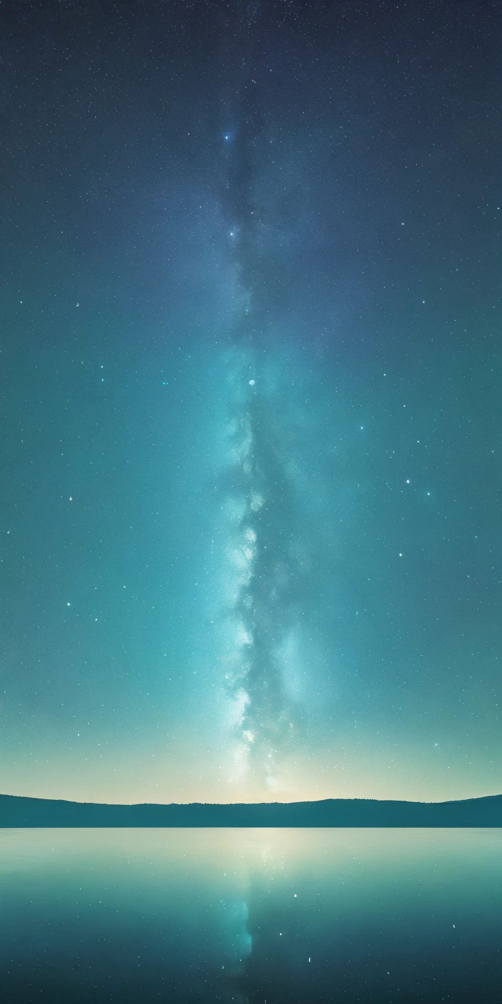 "Create a surreal work of art that depicts a starry sky reflecting in a lake, with trees growing from the water and birds flying in geometric formation. Adicione elementos inesperados, como portas flutuantes no ar e nuvens que se transformam em borboletas."