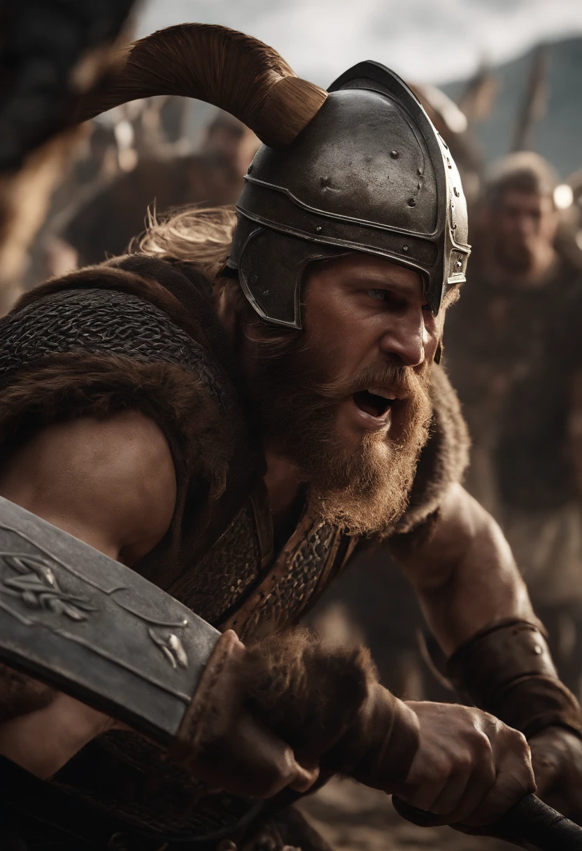Envision a riveting scene of a battle-hardened viking charging fearlessly into the fray, covered in scars and dirt. Dive into micro-details to create a photorealistic depiction using Octane Render, capturing the intensity and realism of the moment.
Zoom in on the viking's weathered face, emphasizing the scars, dirt, and every facial detail that tells a story of countless battles. Illuminate the scene with dynamic lighting to enhance the photorealistic quality, casting shadows that add depth to the viking's fierce expression.
Highlight the viking's battle-worn attire with meticulous attention to micro-details, showcasing the textures, stains, and intricacies of the armor and clothing. Use Octane Render to bring out the realism in the materials, from the rugged leather to the metal elements that reflect the intensity of the charging motion.
Consider the environment, incorporating elements like flying debris, dynamic lighting, and a sense of motion to immerse the viewer in the chaos of battle. Utilize the rendering capabilities of Octane Render to create a visually stunning and photorealistic atmosphere that complements the viking's ferocity.
Imagine the viking in mid-charge, conveying a sense of movement and momentum. Capture the determination in his eyes, the grit on his face, and the energy of the charging pose. Craft an image that not only showcases photorealistic details but also evokes the raw emotion of the viking's fearless charge into battle.
This detailed prompt aims to inspire the creation of a fiercely realistic and photorealistic depiction of a viking charging into battle, using Octane Render to accentuate micro-details, textures, and the dynamic elements that contribute to the intensity of the scene.