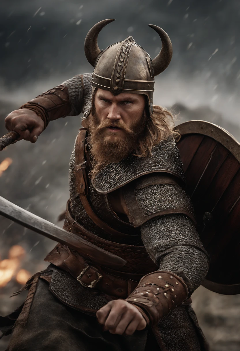 Envision a riveting scene of a battle-hardened viking charging fearlessly into the fray, covered in scars and dirt. Dive into micro-details to create a photorealistic depiction using Octane Render, capturing the intensity and realism of the moment.
Zoom in on the viking's weathered face, emphasizing the scars, dirt, and every facial detail that tells a story of countless battles. Illuminate the scene with dynamic lighting to enhance the photorealistic quality, casting shadows that add depth to the viking's fierce expression.
Highlight the viking's battle-worn attire with meticulous attention to micro-details, showcasing the textures, stains, and intricacies of the armor and clothing. Use Octane Render to bring out the realism in the materials, from the rugged leather to the metal elements that reflect the intensity of the charging motion.
Consider the environment, incorporating elements like flying debris, dynamic lighting, and a sense of motion to immerse the viewer in the chaos of battle. Utilize the rendering capabilities of Octane Render to create a visually stunning and photorealistic atmosphere that complements the viking's ferocity.
Imagine the viking in mid-charge, conveying a sense of movement and momentum. Capture the determination in his eyes, the grit on his face, and the energy of the charging pose. Craft an image that not only showcases photorealistic details but also evokes the raw emotion of the viking's fearless charge into battle.
This detailed prompt aims to inspire the creation of a fiercely realistic and photorealistic depiction of a viking charging into battle, using Octane Render to accentuate micro-details, textures, and the dynamic elements that contribute to the intensity of the scene.