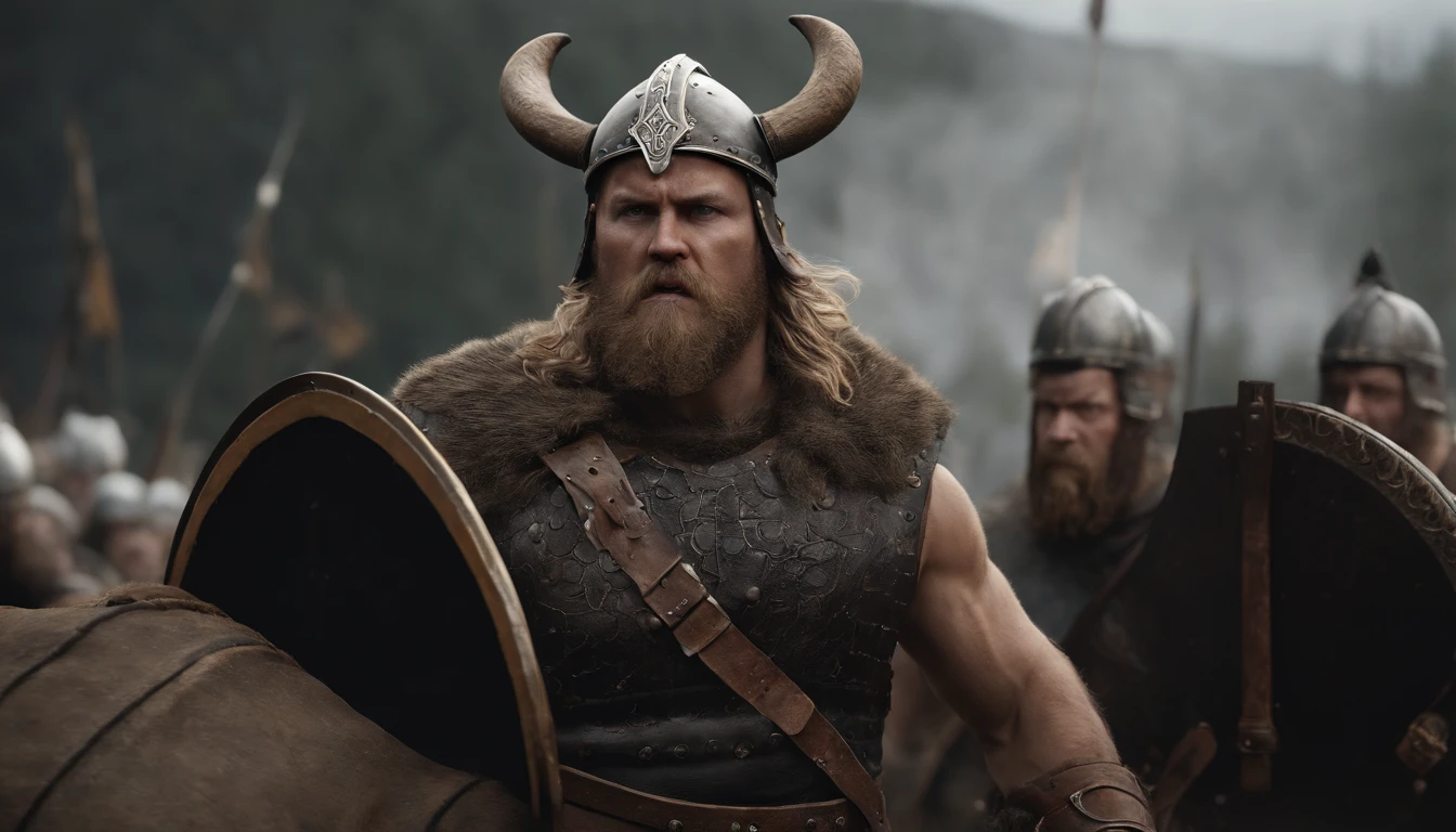 Envision a riveting scene of a battle-hardened viking charging fearlessly into the fray, covered in scars and dirt. Dive into micro-details to create a photorealistic depiction using Octane Render, capturing the intensity and realism of the moment.
Zoom in on the viking's weathered face, emphasizing the scars, dirt, and every facial detail that tells a story of countless battles. Illuminate the scene with dynamic lighting to enhance the photorealistic quality, casting shadows that add depth to the viking's fierce expression.
Highlight the viking's battle-worn attire with meticulous attention to micro-details, showcasing the textures, stains, and intricacies of the armor and clothing. Use Octane Render to bring out the realism in the materials, from the rugged leather to the metal elements that reflect the intensity of the charging motion.
Consider the environment, incorporating elements like flying debris, dynamic lighting, and a sense of motion to immerse the viewer in the chaos of battle. Utilize the rendering capabilities of Octane Render to create a visually stunning and photorealistic atmosphere that complements the viking's ferocity.
Imagine the viking in mid-charge, conveying a sense of movement and momentum. Capture the determination in his eyes, the grit on his face, and the energy of the charging pose. Craft an image that not only showcases photorealistic details but also evokes the raw emotion of the viking's fearless charge into battle.
This detailed prompt aims to inspire the creation of a fiercely realistic and photorealistic depiction of a viking charging into battle, using Octane Render to accentuate micro-details, textures, and the dynamic elements that contribute to the intensity of the scene.